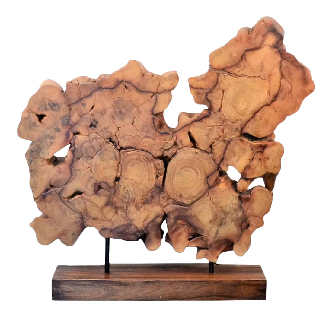 Thai Teak Sculpture On Wood Stand (1 of 6)