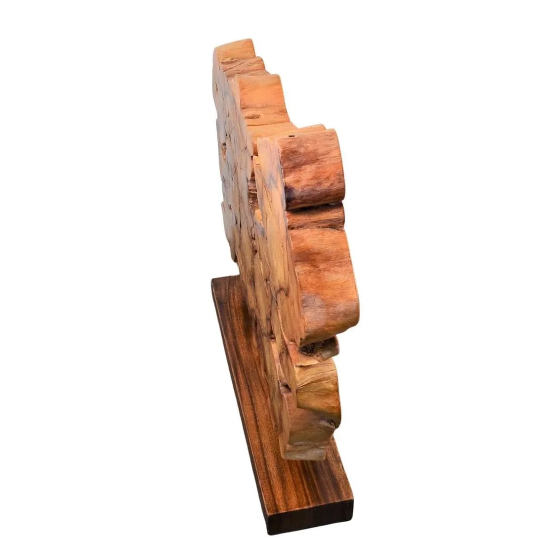 Thai Teak Sculpture On Wood Stand - 4