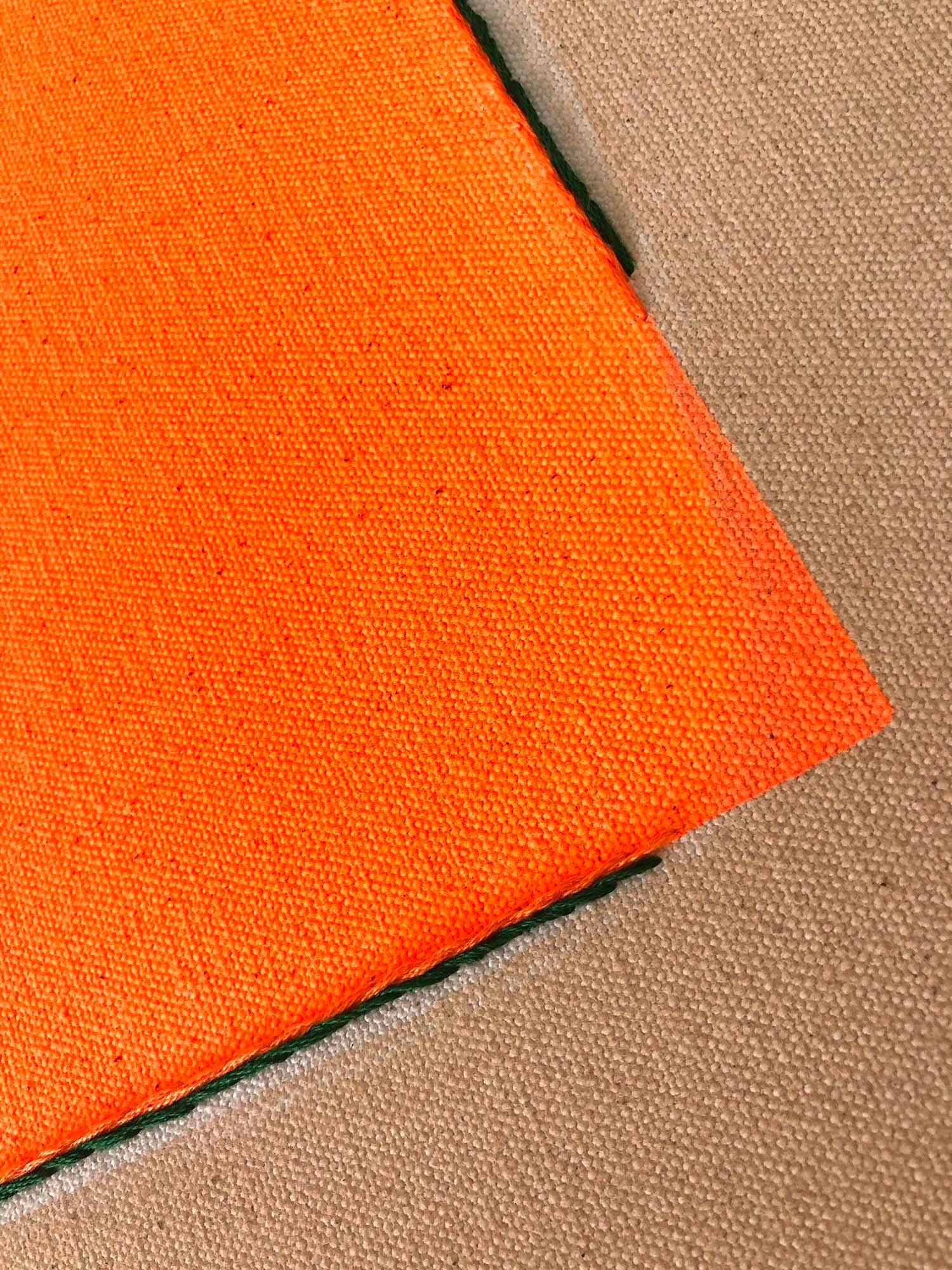 Original Painting | Neon Orange and Cream Abstract Minimalist, 18 X 22 In. - 3