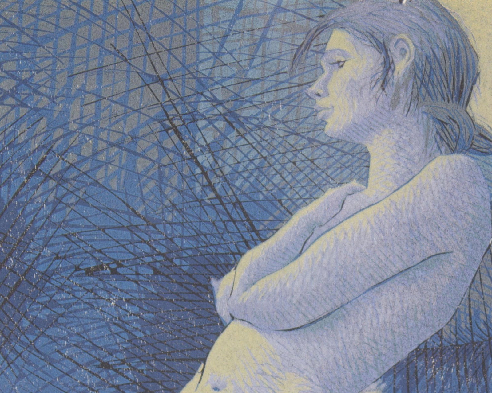 Gordon Mortensen 1990 "Alix" Woodcut Print - 3