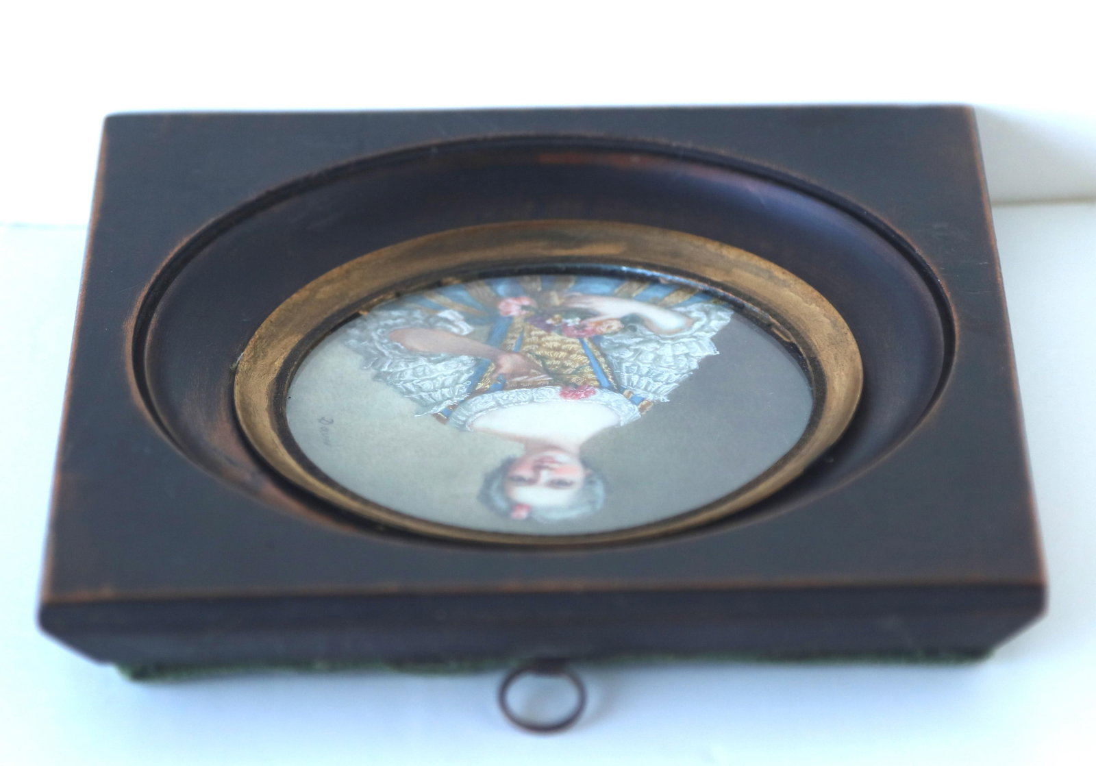 Exquisite Antique Original Miniature Portrait of Fine French Lady With Flowers Signed David - 8