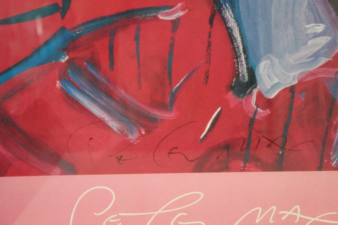 Peter Max Framed Signed Crimson Lady Poster 1987 - 15