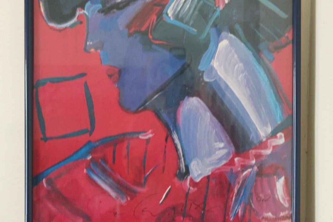 Peter Max Framed Signed Crimson Lady Poster 1987 - 3