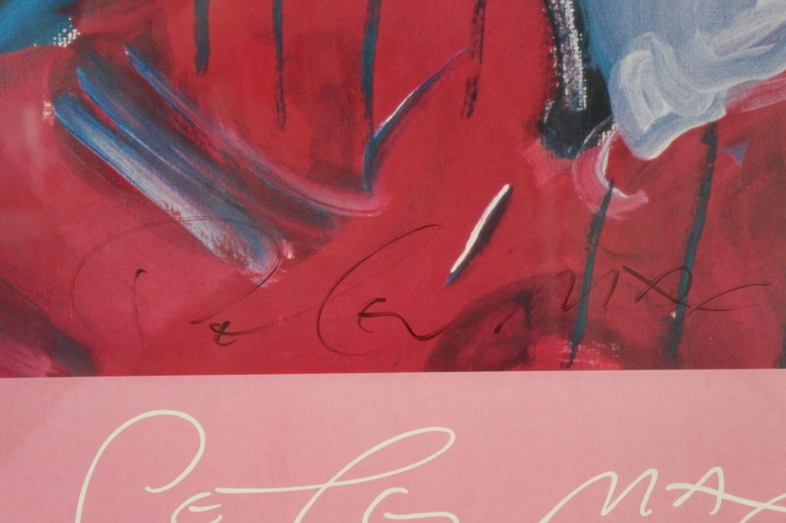 Peter Max Framed Signed Crimson Lady Poster 1987 - 9