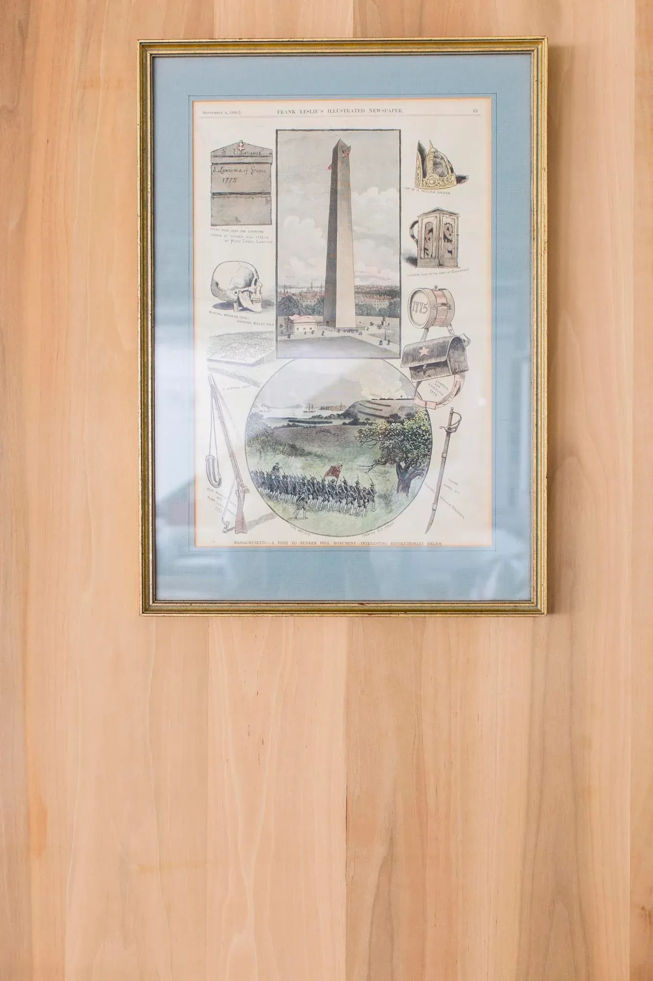 1990s "A Visit to Bunker Hill: Interesting Revolutionary Relics" Reproduction Print, Framed - 4