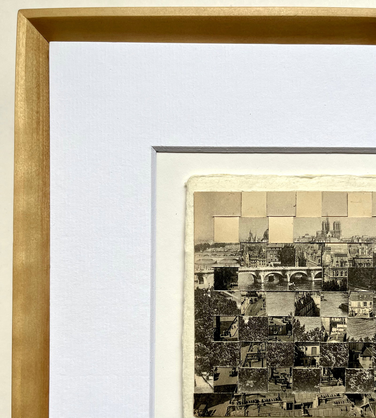 Paris Panorama - Hand Cut and Woven Vintage Photo Postcards, Framed - 2