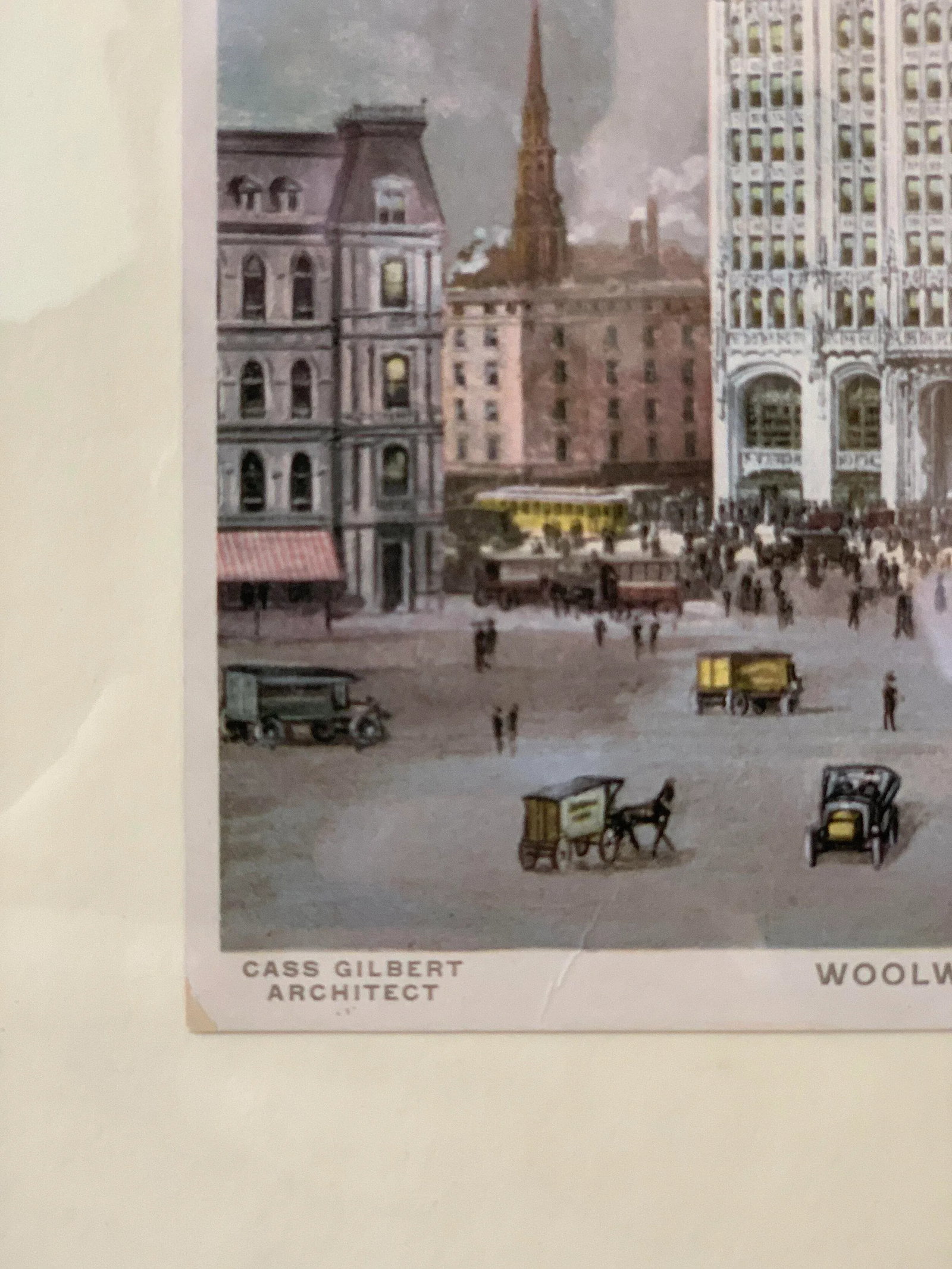Circa 1930 Woolworth Building Architectural Souvenir Print, Framed - 6