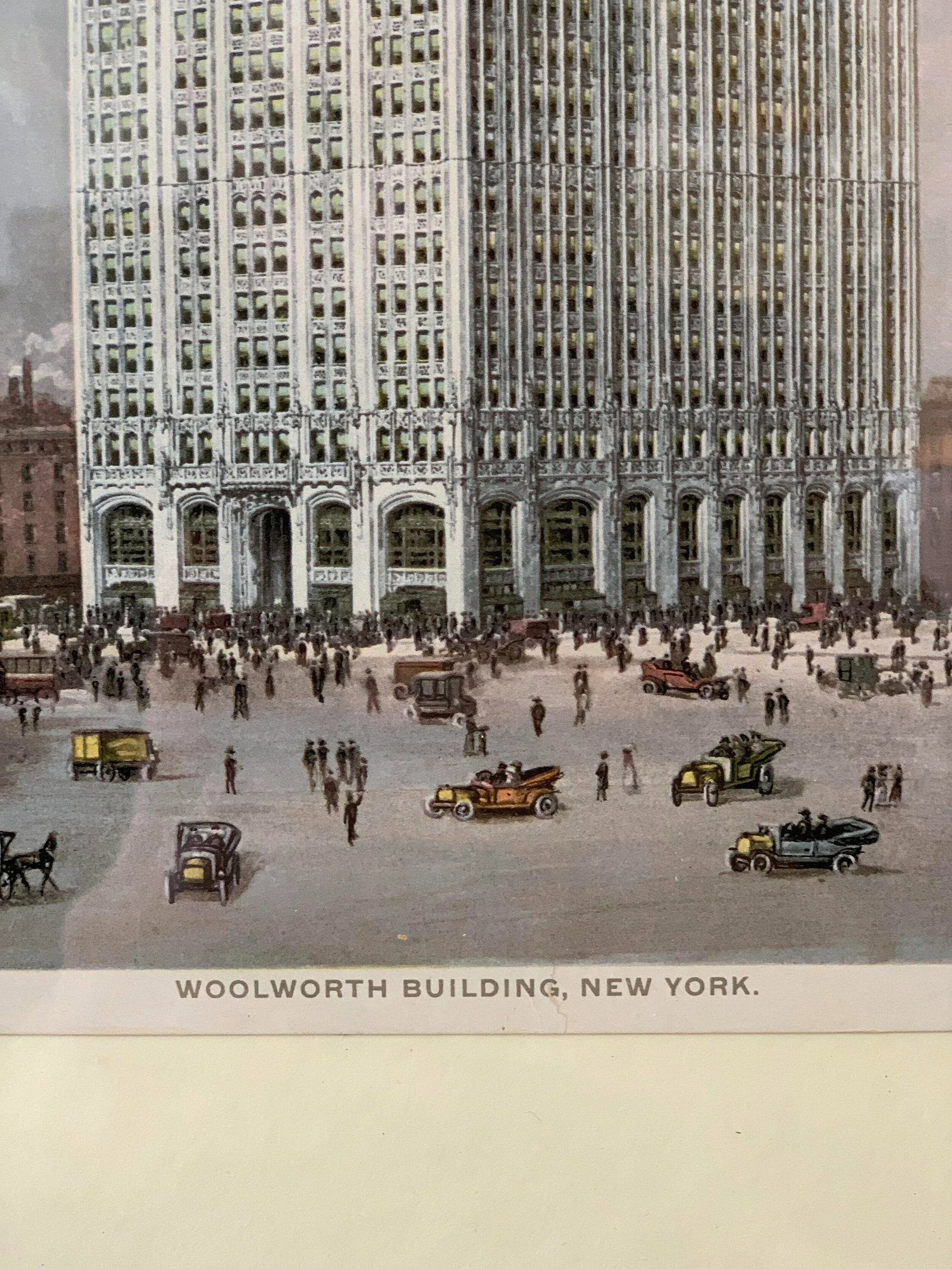 Circa 1930 Woolworth Building Architectural Souvenir Print, Framed - 7