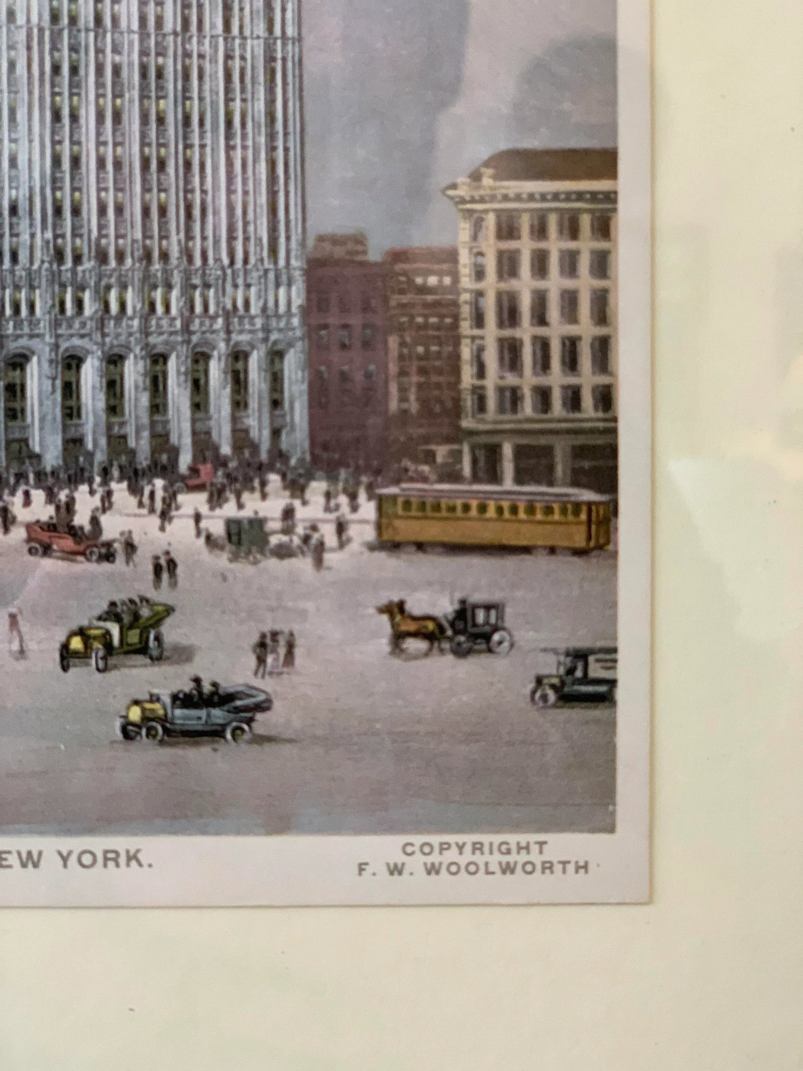 Circa 1930 Woolworth Building Architectural Souvenir Print, Framed - 8