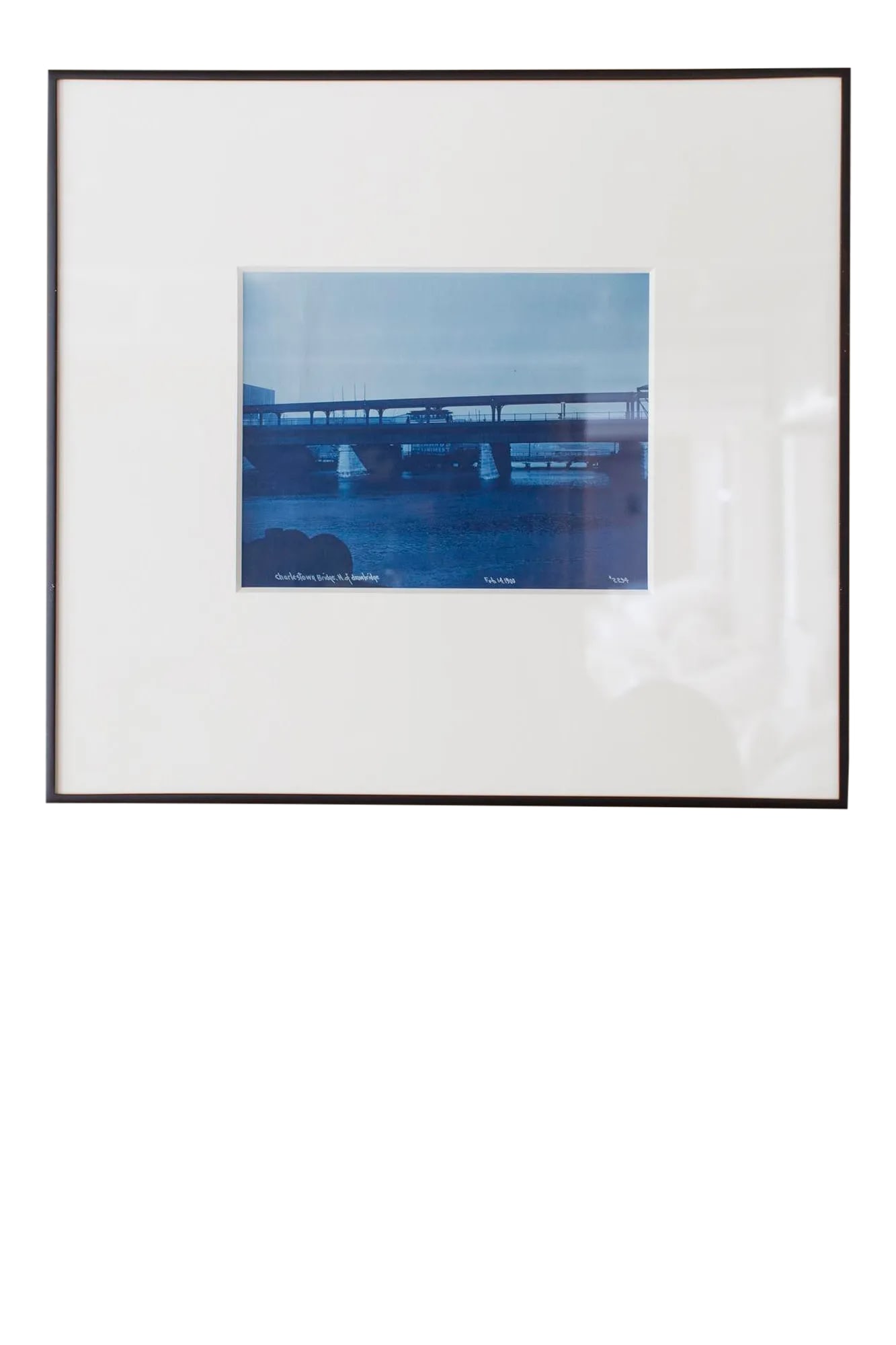 Early 20th Century "Charlestown North Drawbridge" Photographic Print, Framed: Charlestown Bridge N. of Drawbridge Feb 14 1900 Condition: Alterations: Original Condition Unaltered Imperfections: Some Imperfections Condition Notes: Like New Origin: United States Materials &