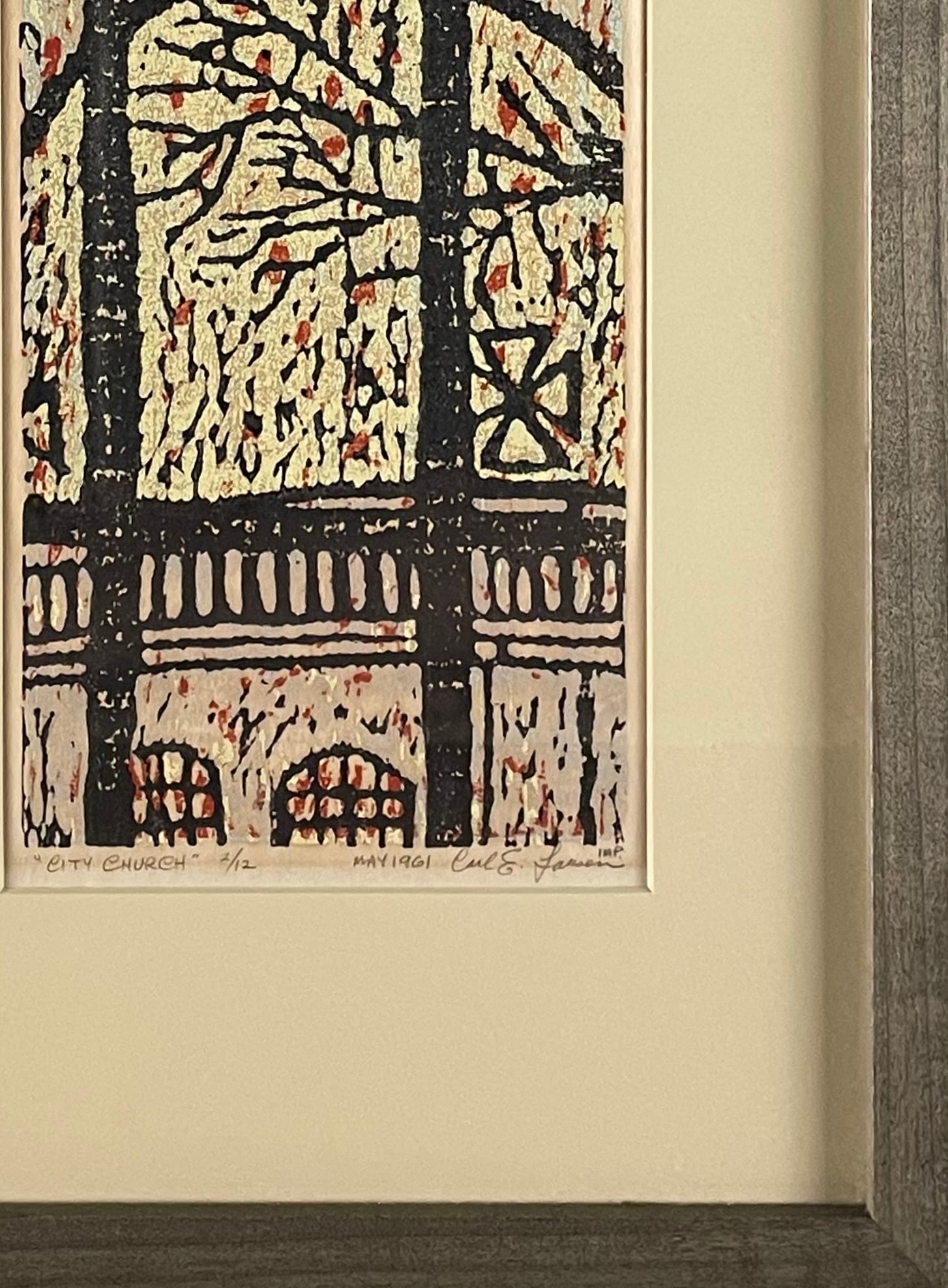 1960s "City Church" Relief Print by Carl E. Larsen - 3