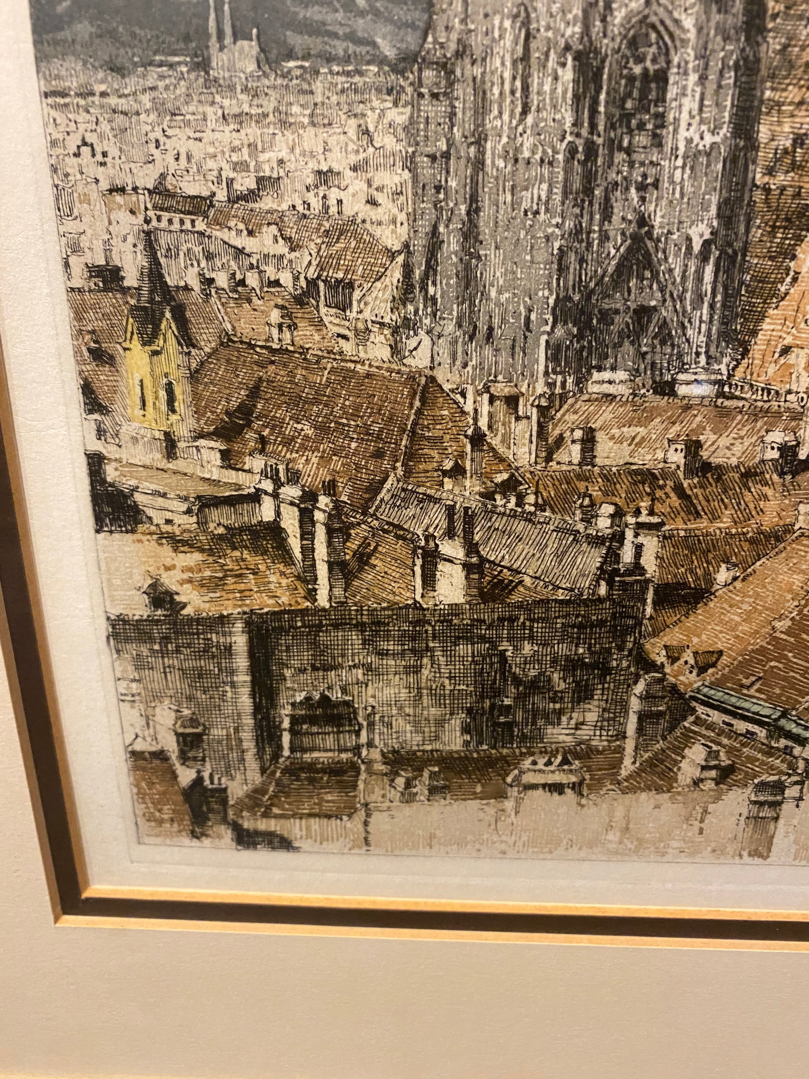 Mid 20th Century Josef Eidenberger "St. Stephen's Cathedral" Vienna, Austria Etching, Signed - 11