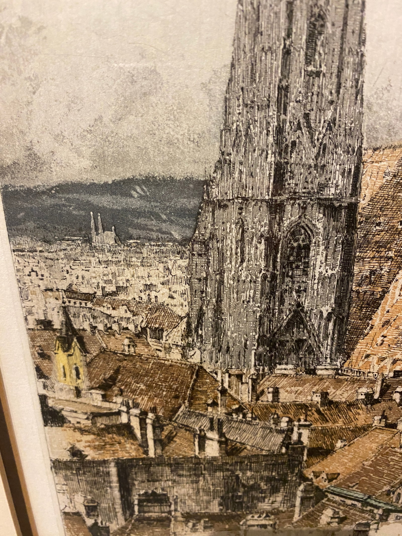 Mid 20th Century Josef Eidenberger "St. Stephen's Cathedral" Vienna, Austria Etching, Signed - 2