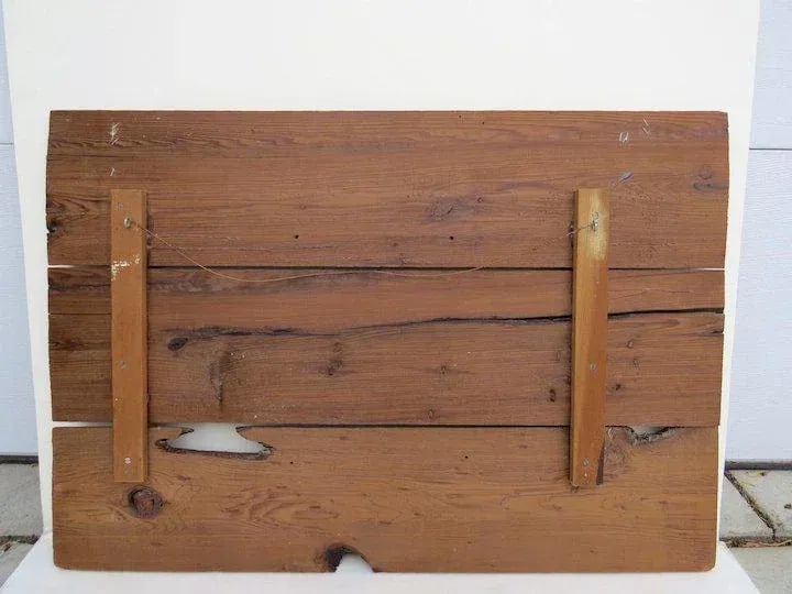 Mid 20th Century Large Mid Century Old Wood Horse Stagecoach Painting Reclaimed Board - 5