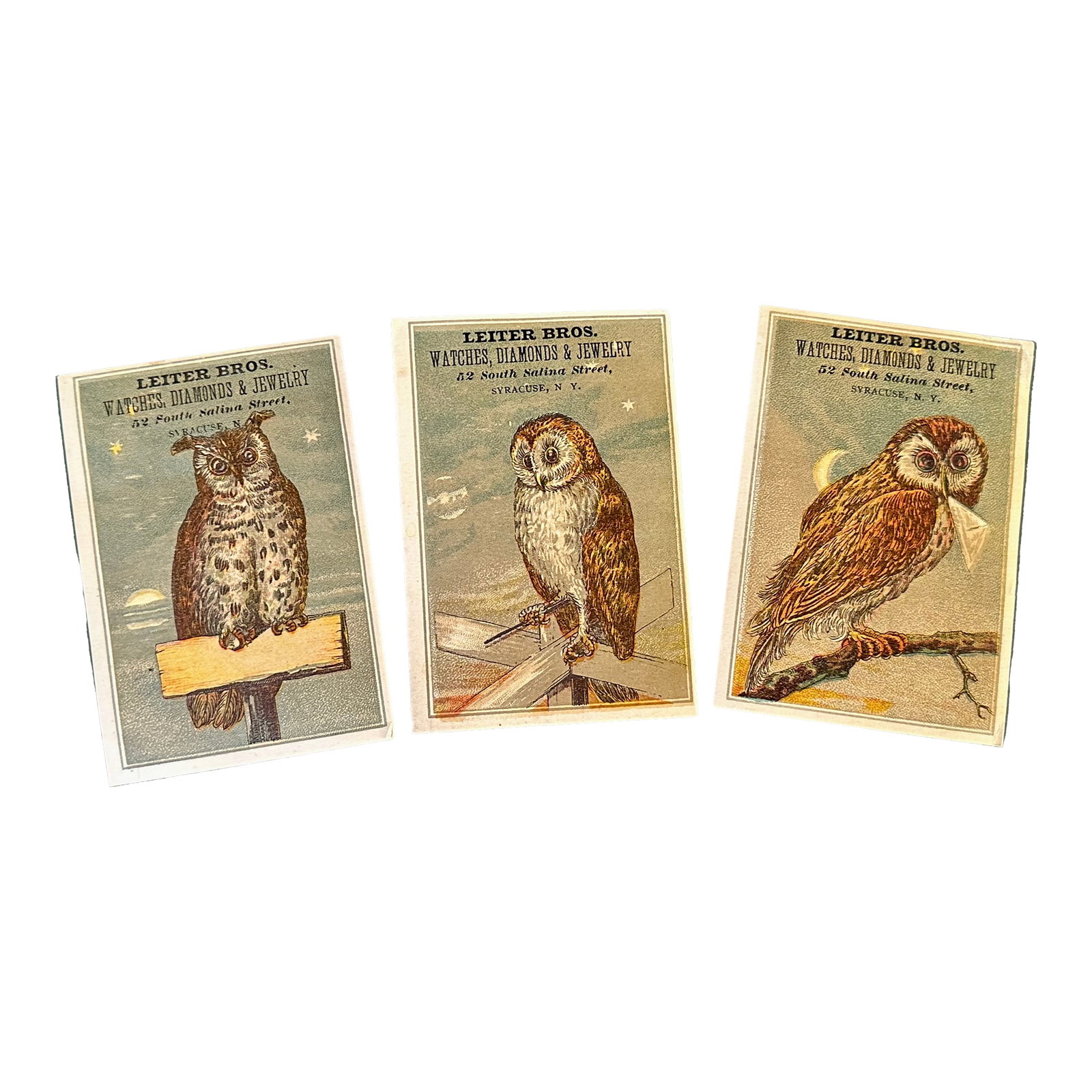 Victorian Ephemera Advertising Cards With Owl Artwork (1 of 5)