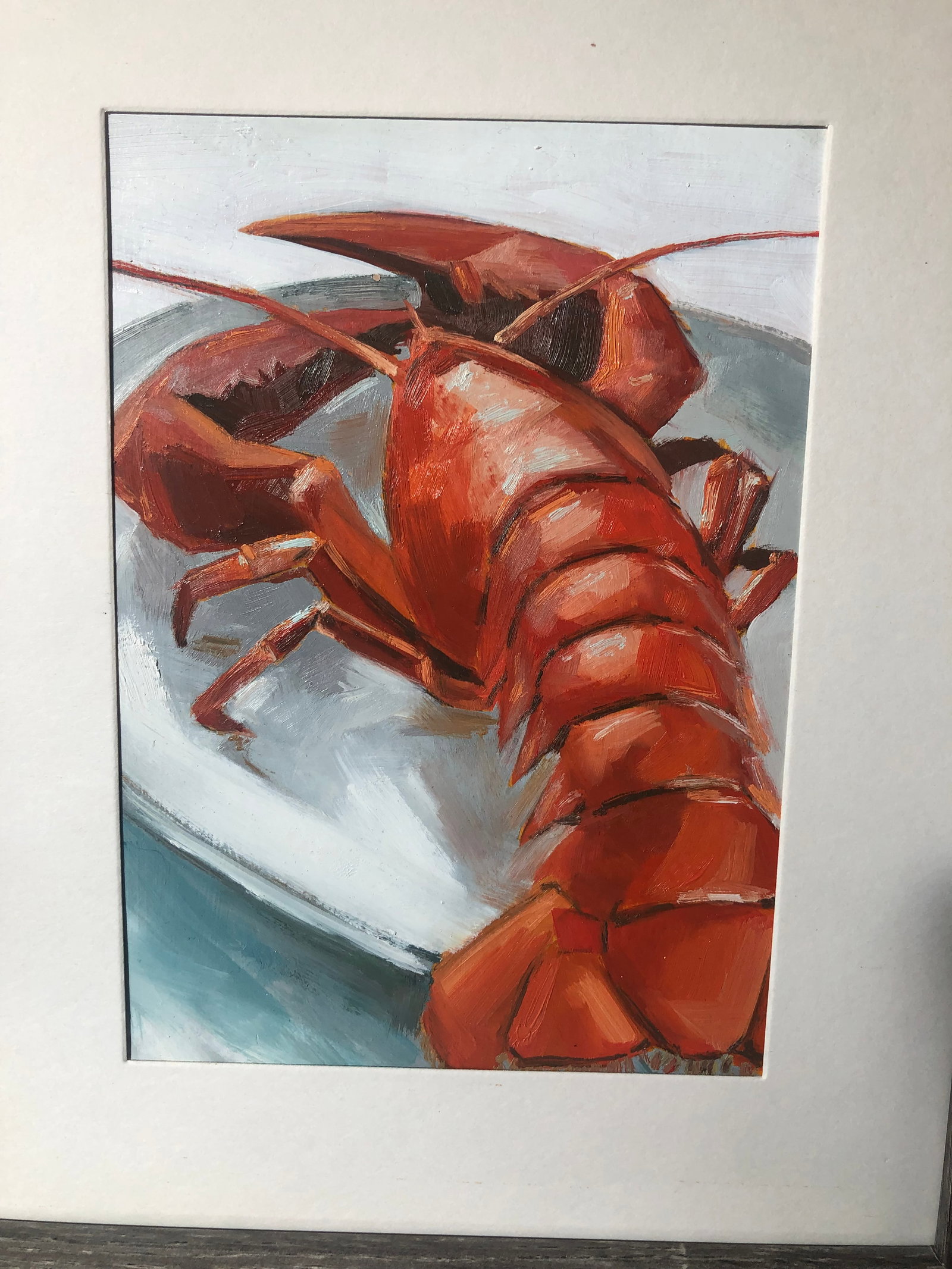 Original Oil Painting Impressionist Crayfish - 11