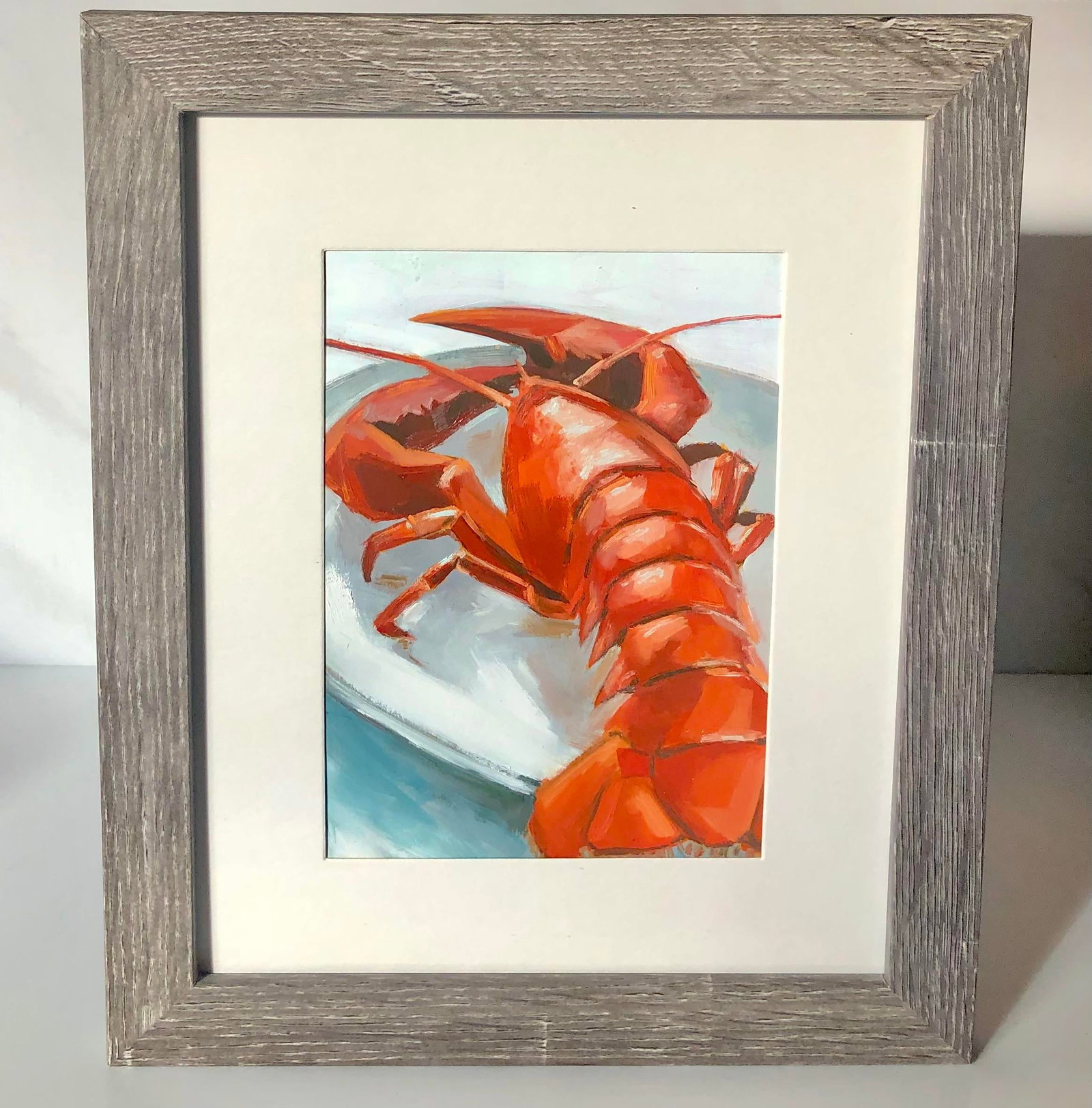 Original Oil Painting Impressionist Crayfish - 2