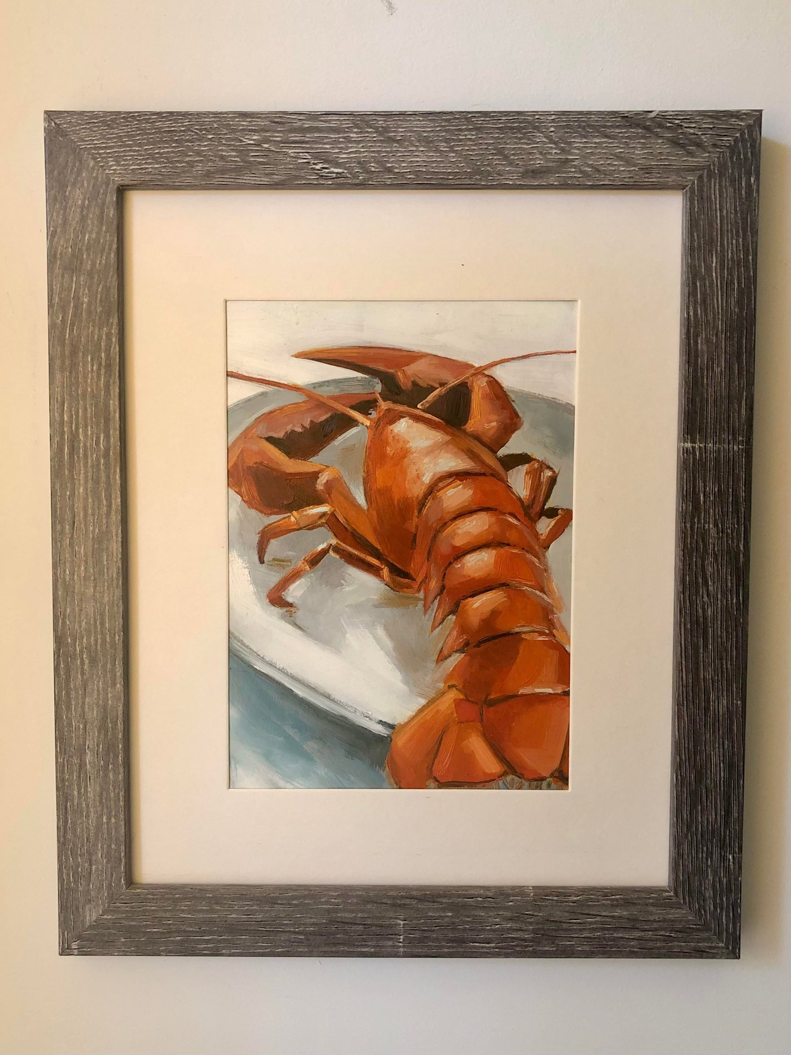 Original Oil Painting Impressionist Crayfish - 3