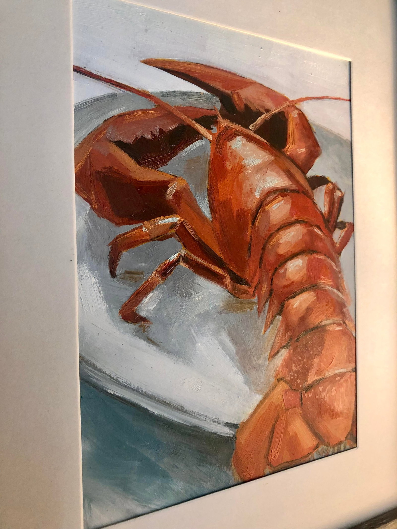 Original Oil Painting Impressionist Crayfish - 4