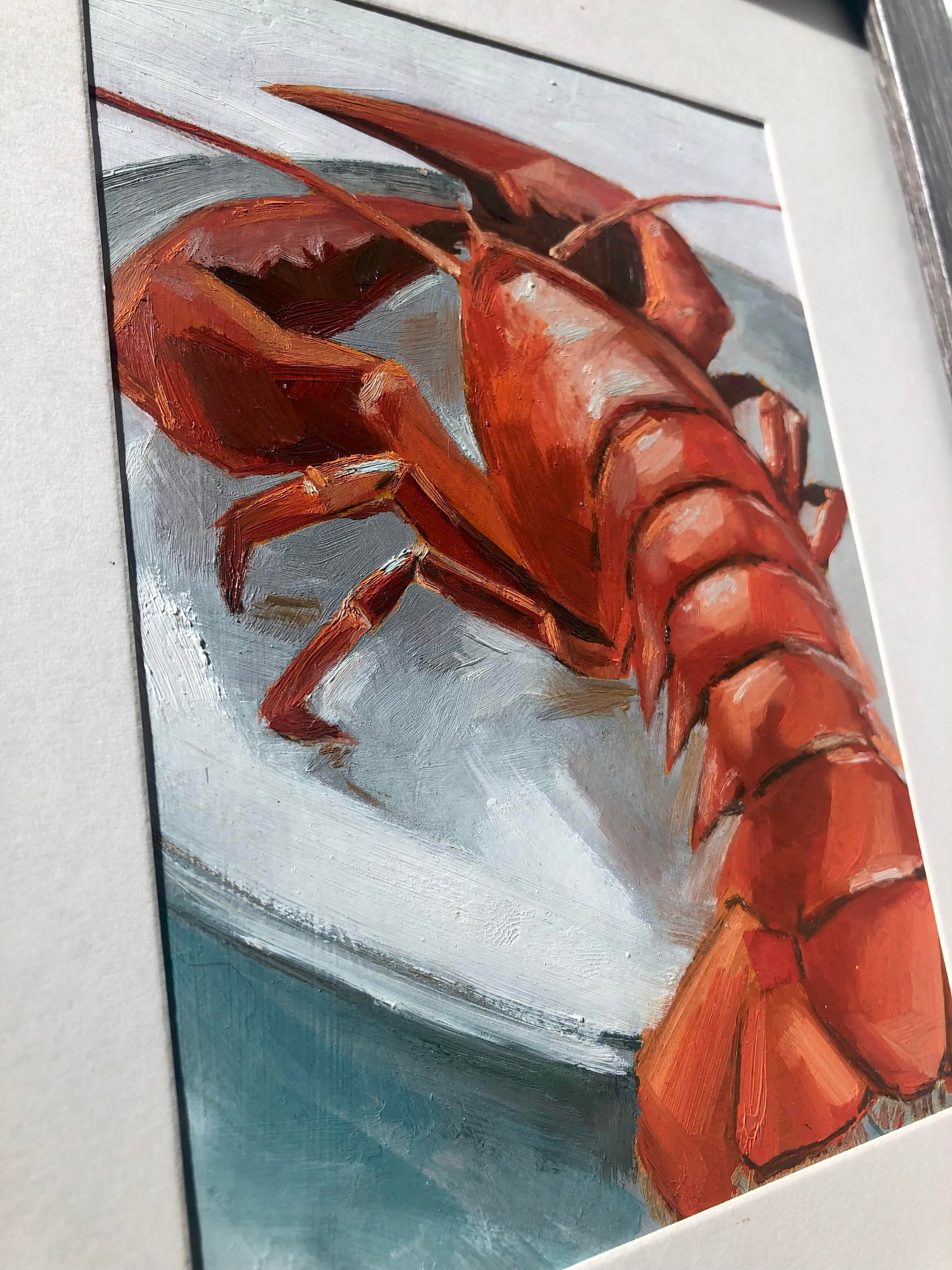 Original Oil Painting Impressionist Crayfish - 7