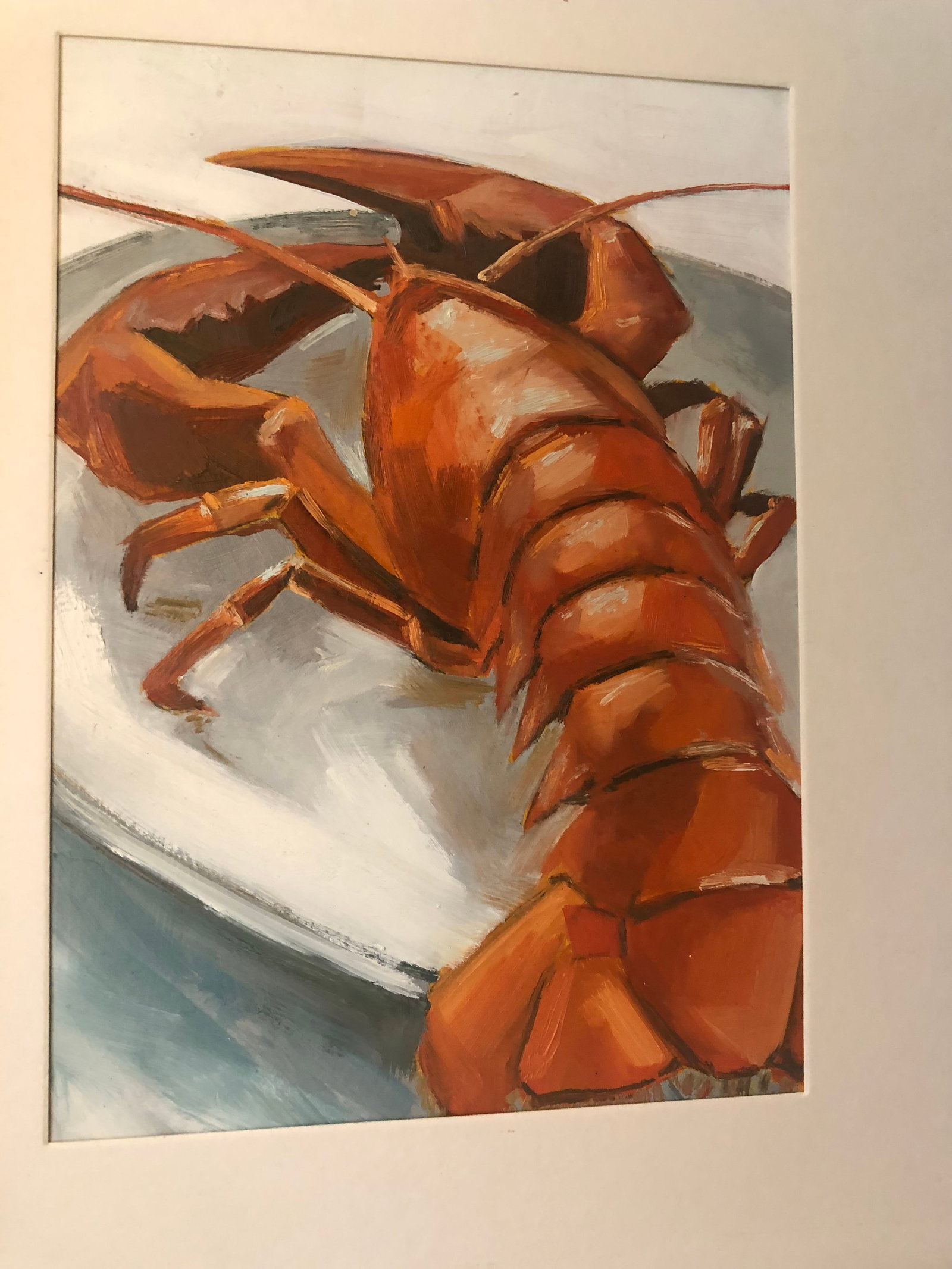 Original Oil Painting Impressionist Crayfish - 9
