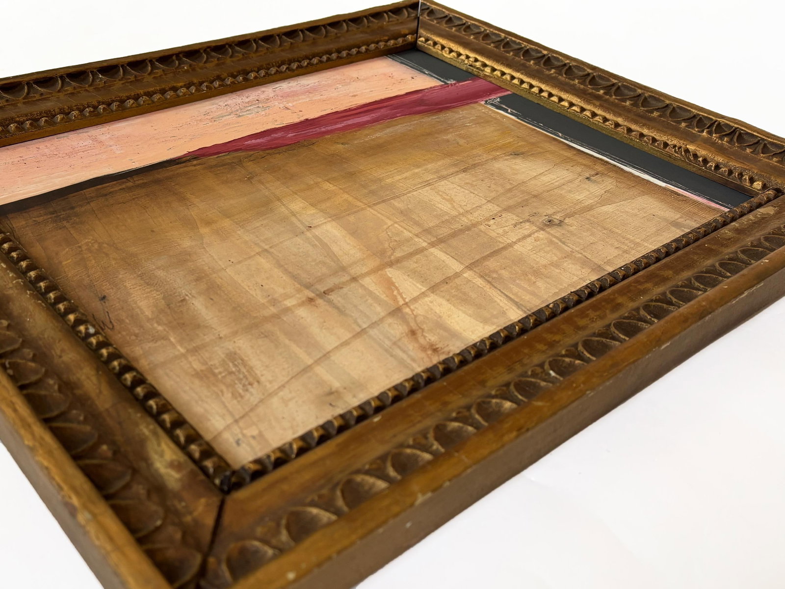 "Temperament" Abstract Art in Antique Gold Frame, Transitional Wall Art by JTS - 5
