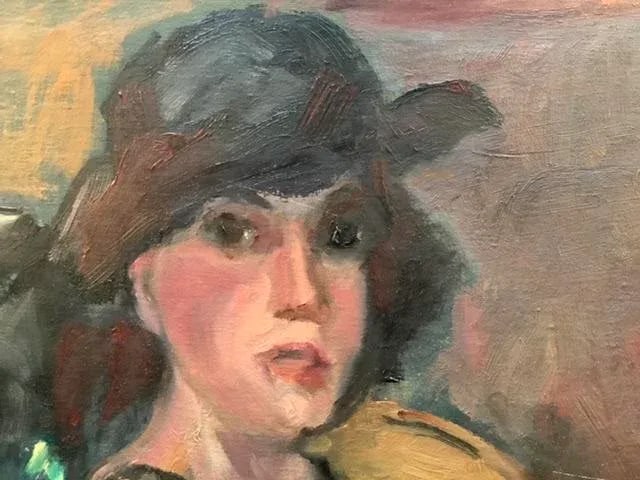 1970s Expressionist Style Portrait of a Woman Oil Painting - 3