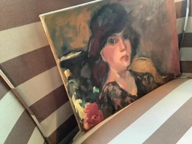 1970s Expressionist Style Portrait of a Woman Oil Painting - 5