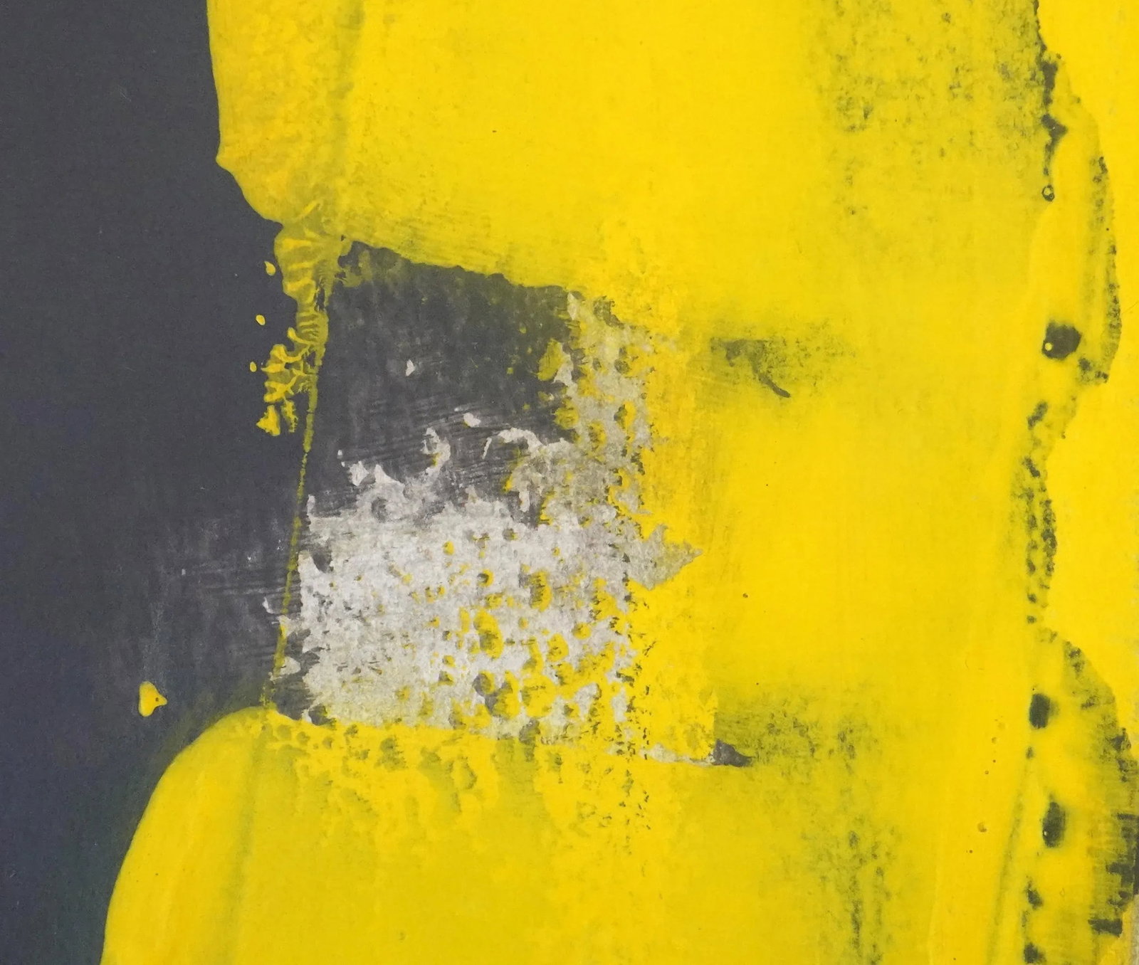 "Static 403" Contemporary Abstract Yellow Mixed-Media Painting, Framed - 4