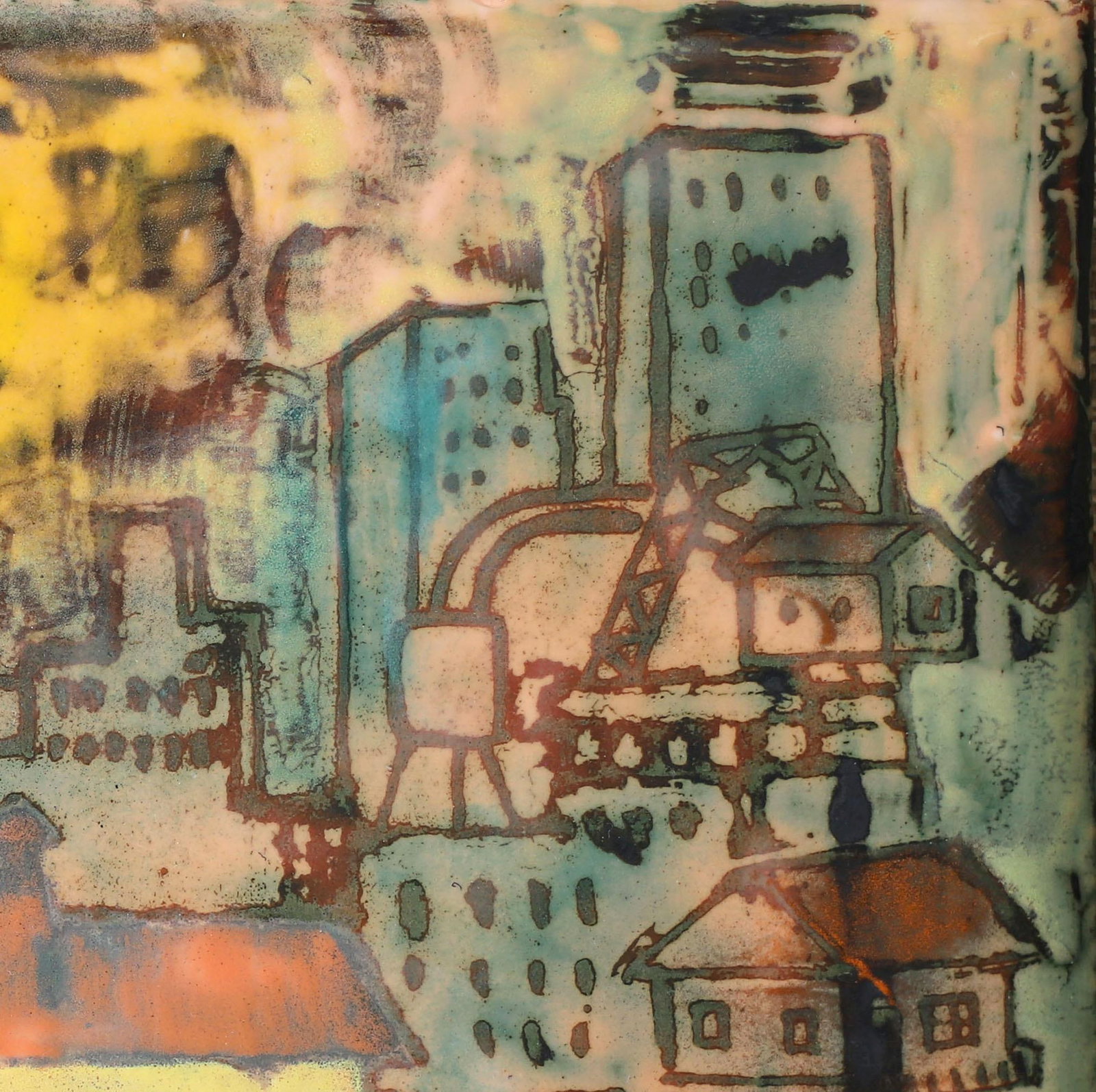 MCM Vintage Pat Peat O'Neil - Georgetown, Washington Dc- Enamel on Metal - Torpedo Factory - 3