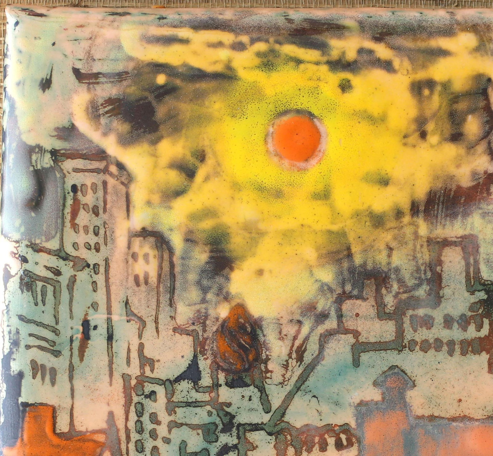 MCM Vintage Pat Peat O'Neil - Georgetown, Washington Dc- Enamel on Metal - Torpedo Factory - 4