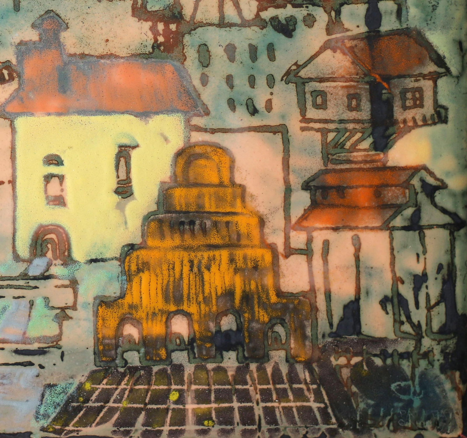 MCM Vintage Pat Peat O'Neil - Georgetown, Washington Dc- Enamel on Metal - Torpedo Factory - 5