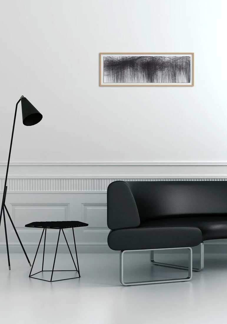 Contemporary Abstract Graphite and Color Pencil on Mylar Drawing "Storm Series Horizontal 82" by Jaa - 2