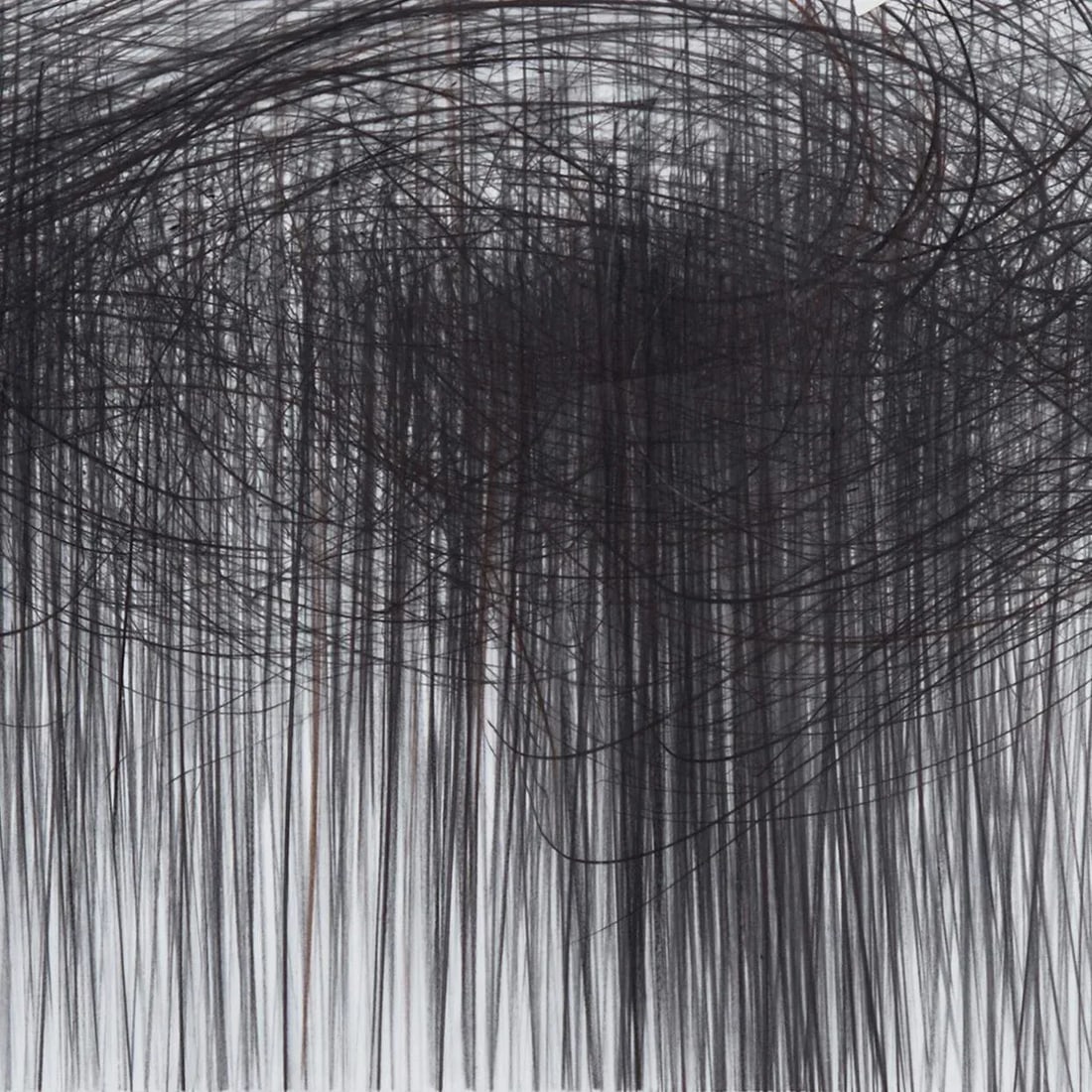 Contemporary Abstract Graphite and Color Pencil on Mylar Drawing "Storm Series Horizontal 82" by Jaa - 3