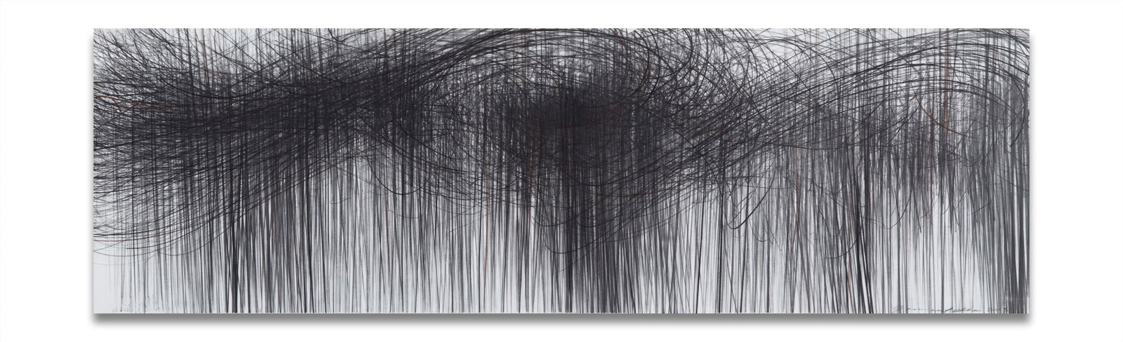 Contemporary Abstract Graphite and Color Pencil on Mylar Drawing "Storm Series Horizontal 82" by Jaa - 4