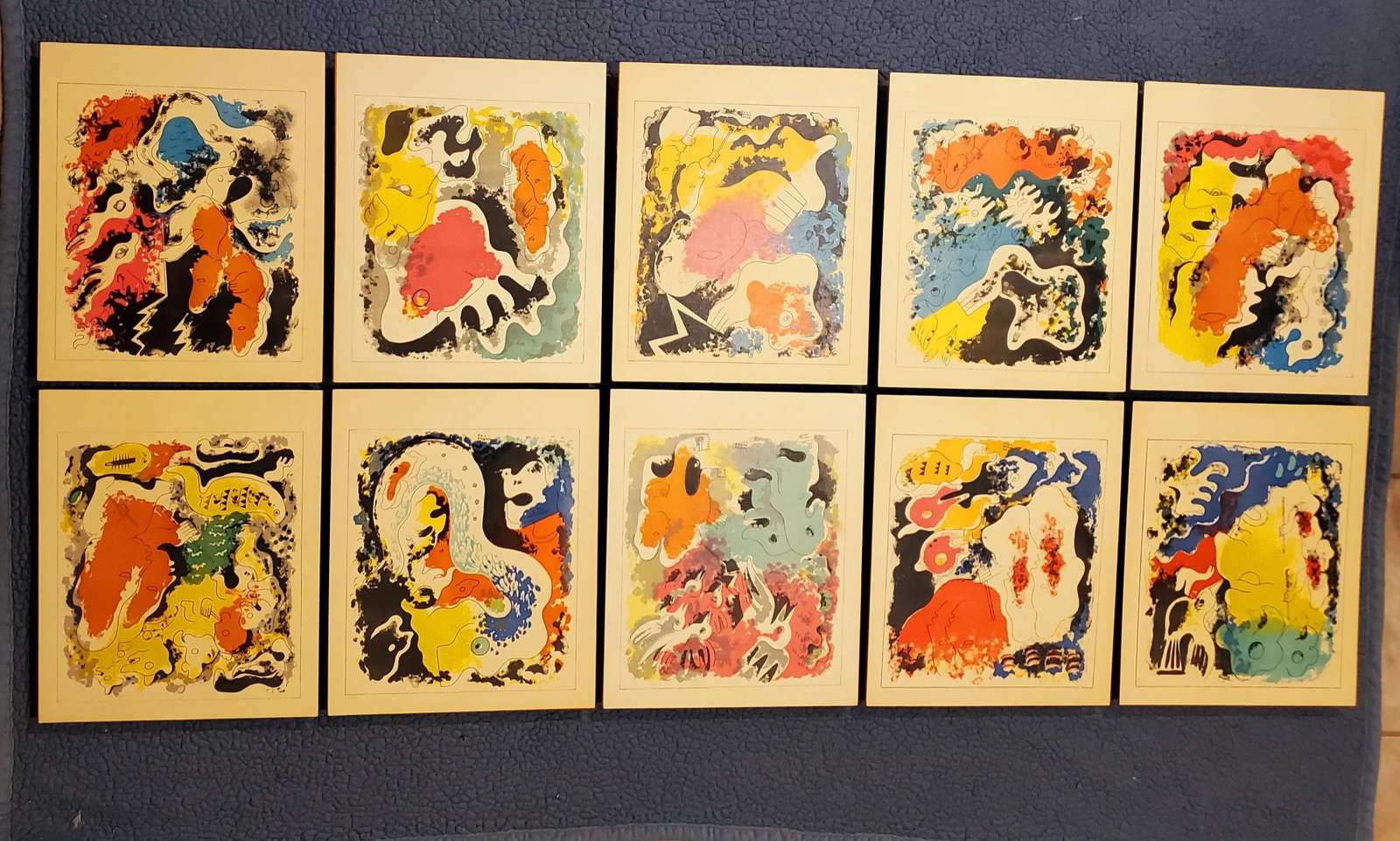 1960s Mid Century Abstract Expressionist Lithographs by Carlos Merida - Set of 10 - 12
