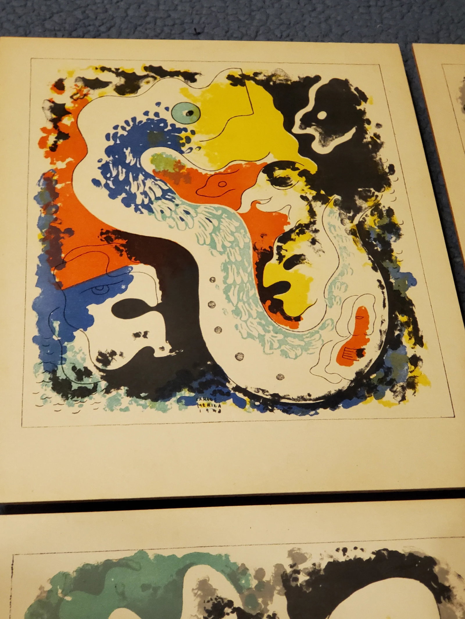 1960s Mid Century Abstract Expressionist Lithographs by Carlos Merida - Set of 10 - 5