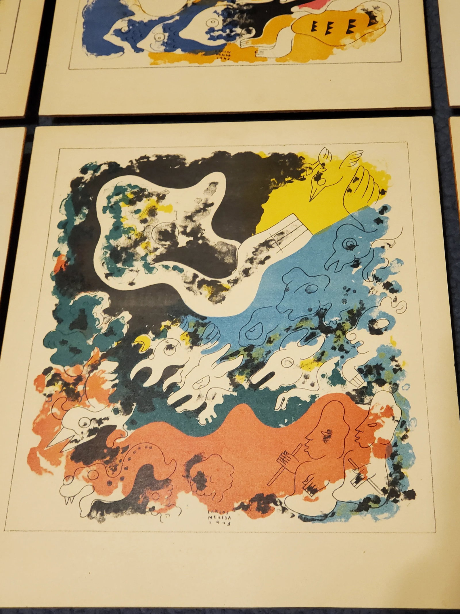1960s Mid Century Abstract Expressionist Lithographs by Carlos Merida - Set of 10 - 9