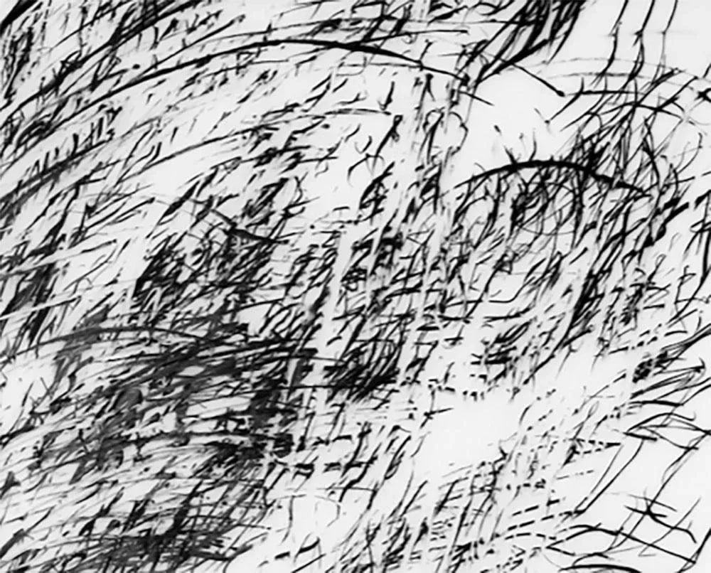 Contemporary Abstract Pigment Pencil on Mylar Drawing "Tipping Point #7" by Jaanika Peerna - 3