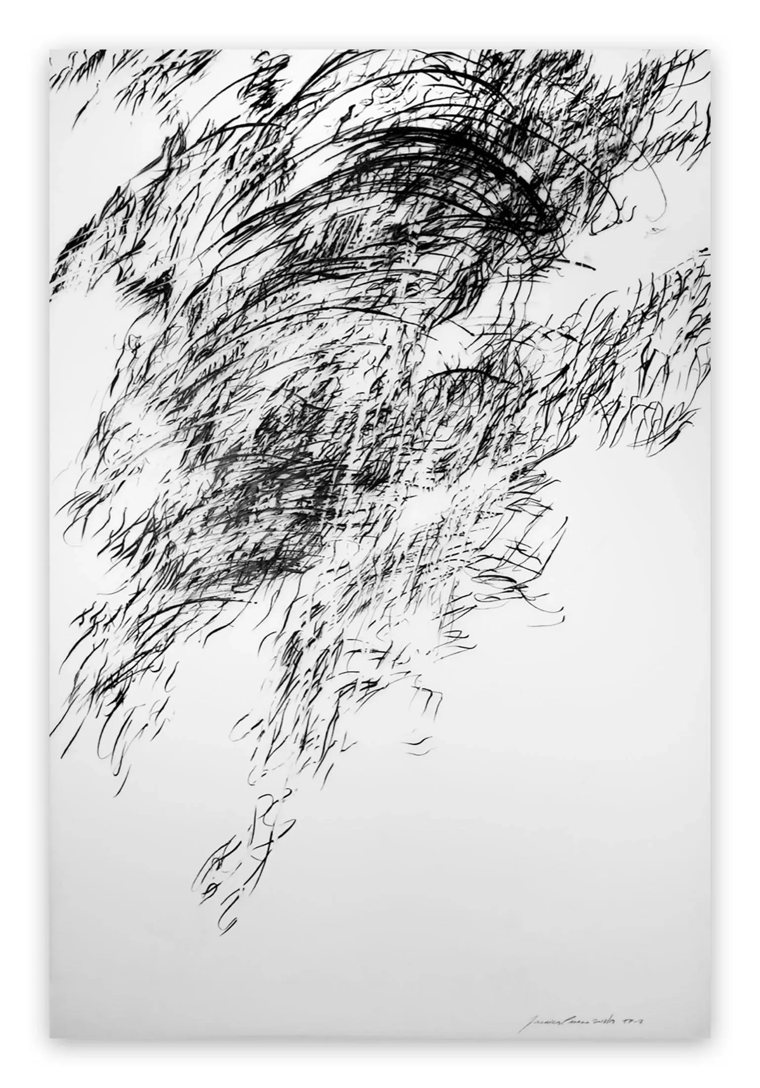 Contemporary Abstract Pigment Pencil on Mylar Drawing "Tipping Point #7" by Jaanika Peerna - 4