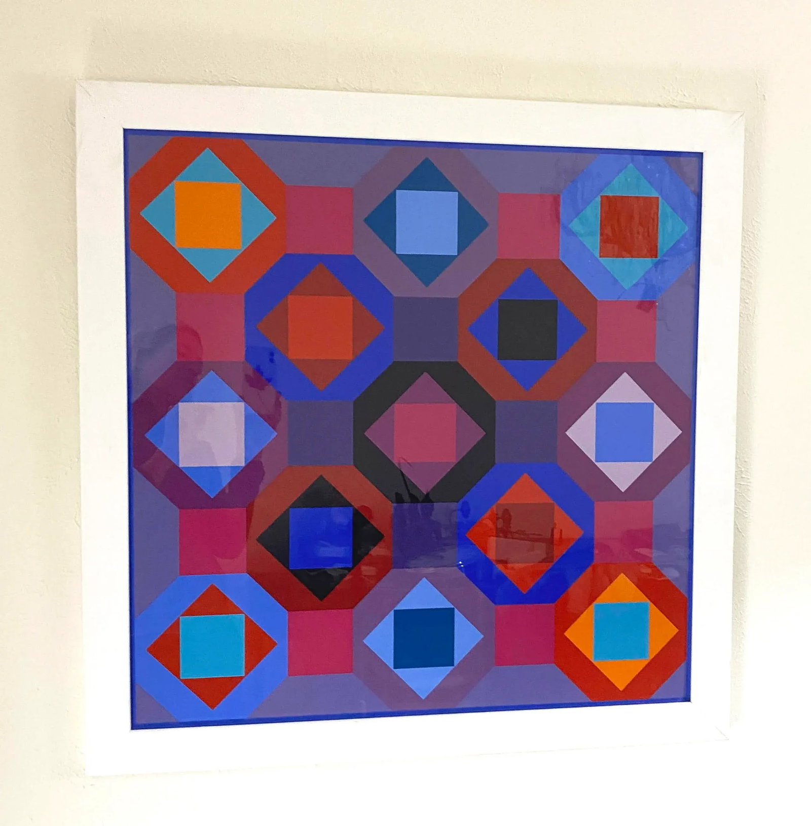 Original Victor Vasarely "Oc-Ta" Op Art Screenprint, Framed - 2