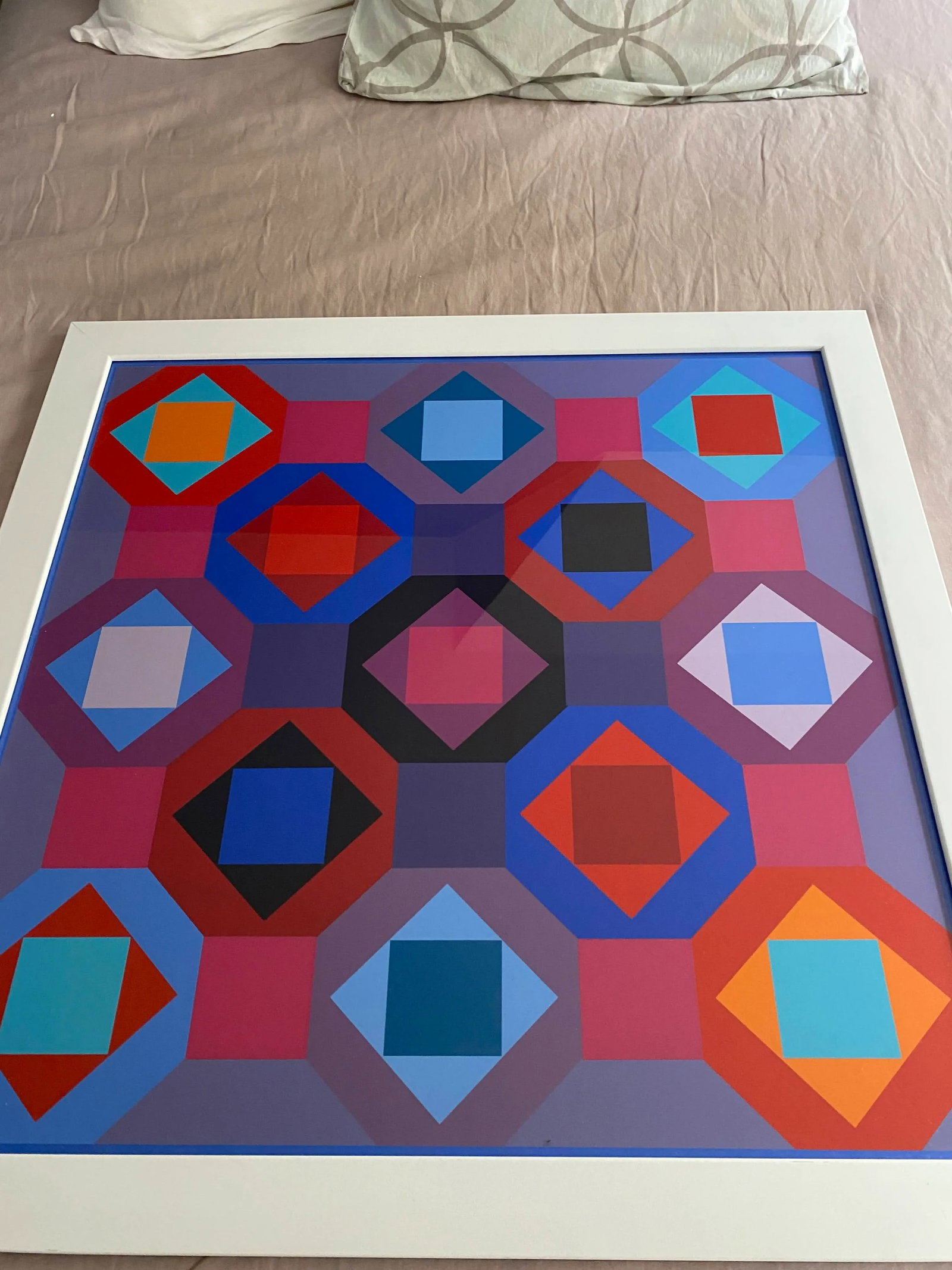 Original Victor Vasarely "Oc-Ta" Op Art Screenprint, Framed - 6