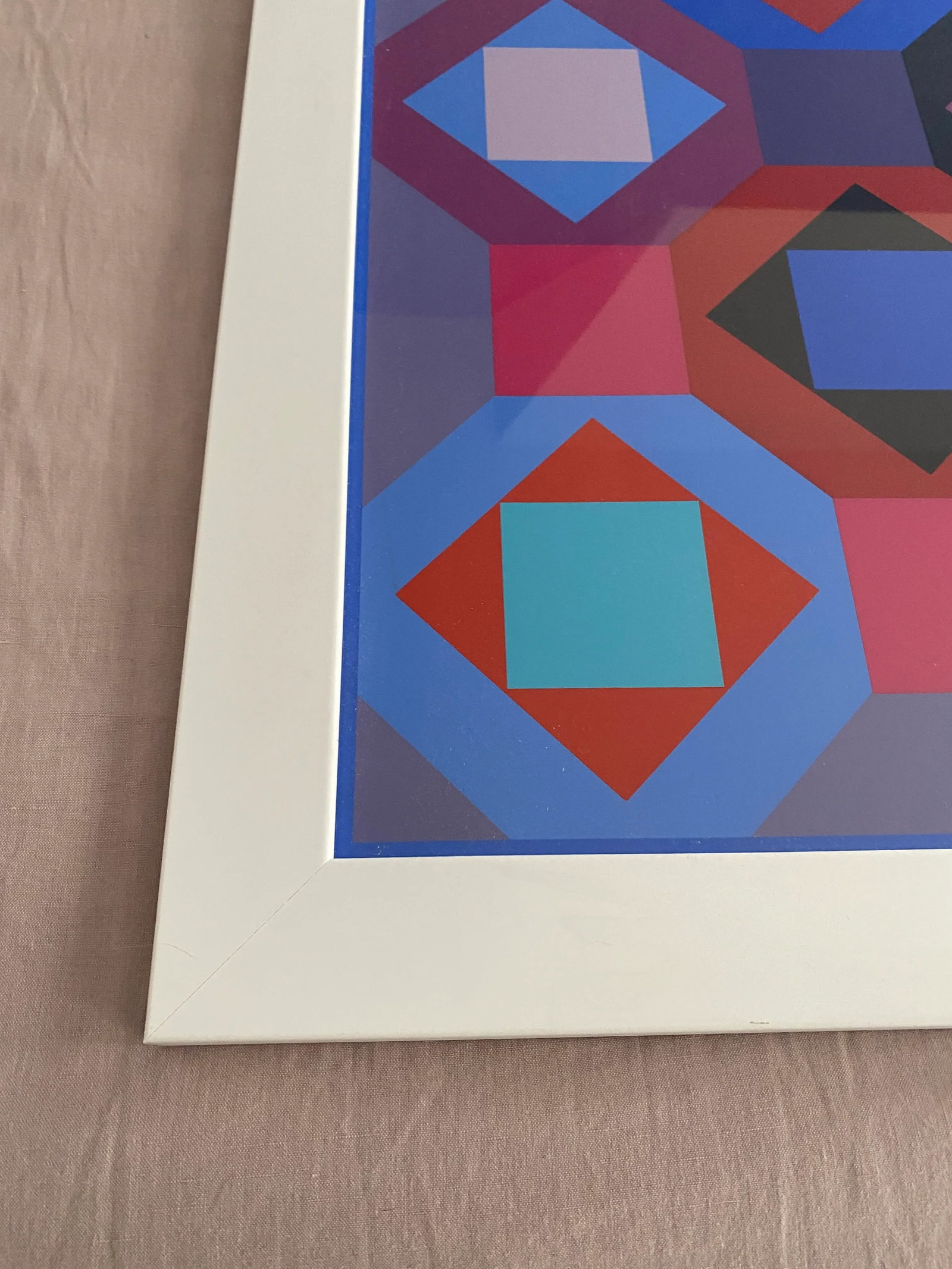 Original Victor Vasarely "Oc-Ta" Op Art Screenprint, Framed - 8