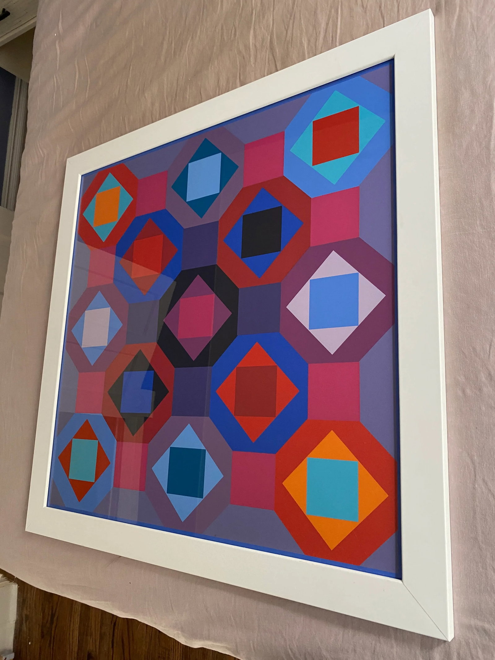Original Victor Vasarely "Oc-Ta" Op Art Screenprint, Framed - 9