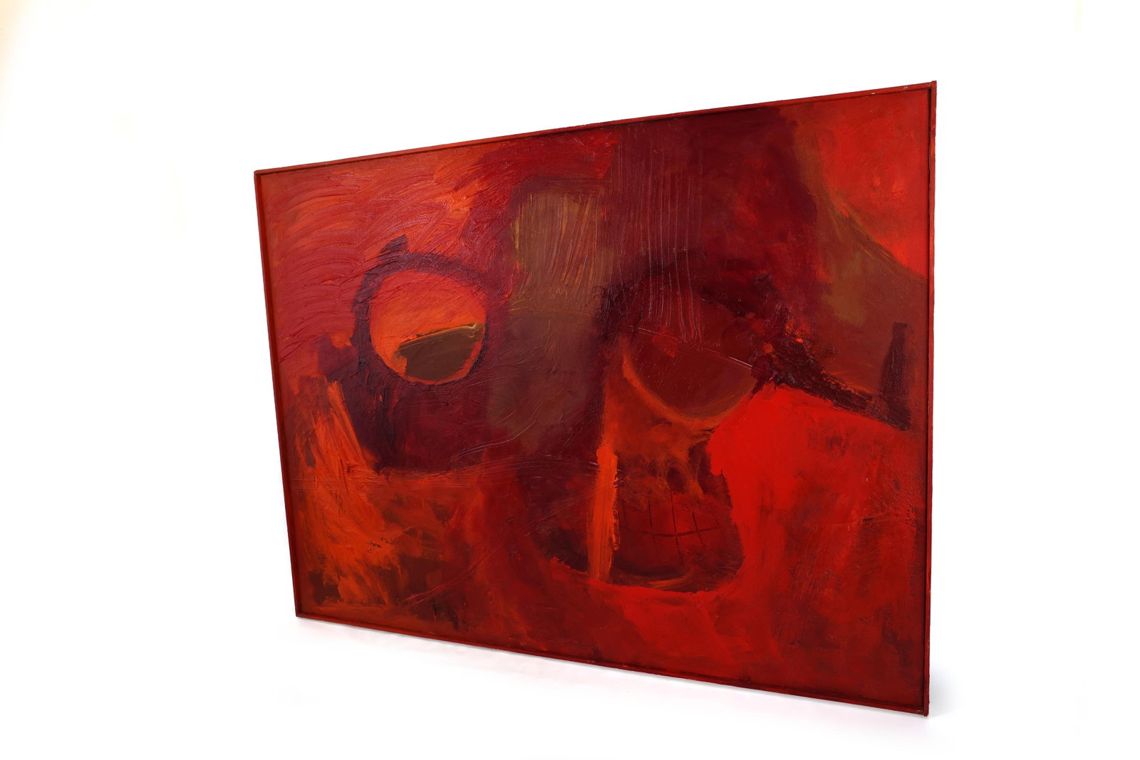 Original Mid Century Modern "Mars Rising" Painting by Artist Virginia Cohn Parkum - 3
