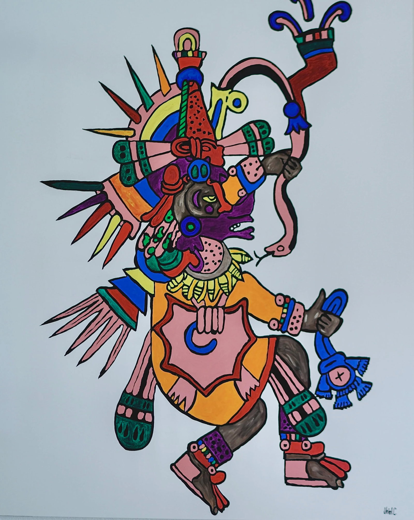 "Quetzalcoatl #1" Contemporary Mexican Figurative Oil Painting - 2