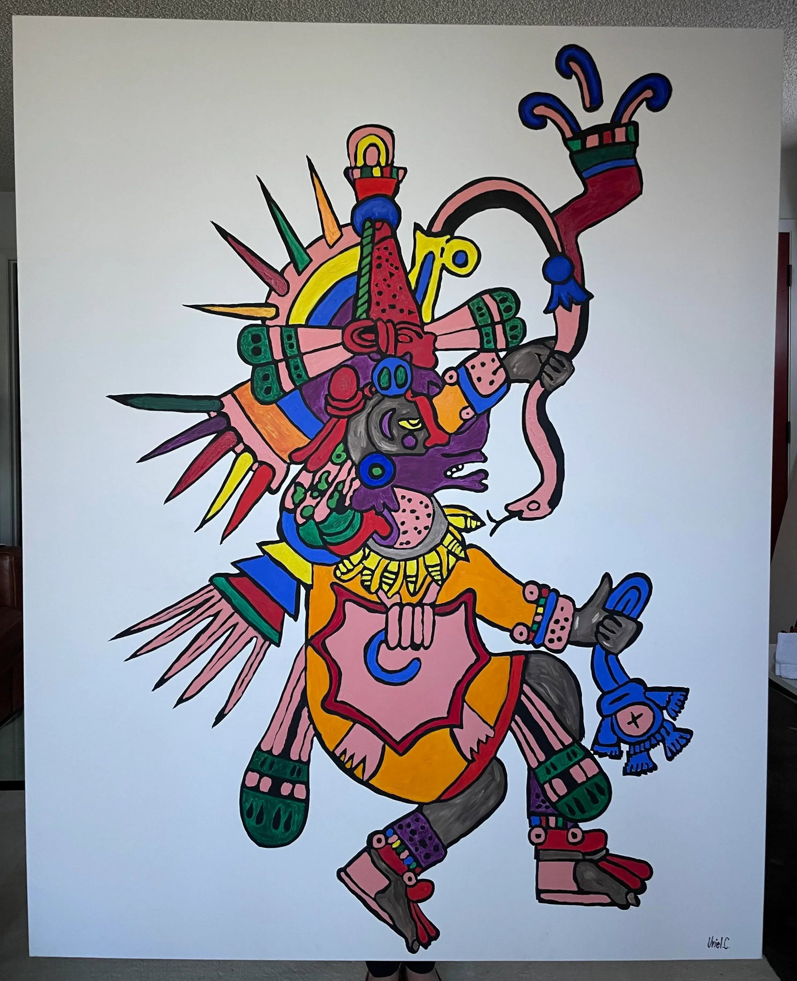 "Quetzalcoatl #1" Contemporary Mexican Figurative Oil Painting - 5
