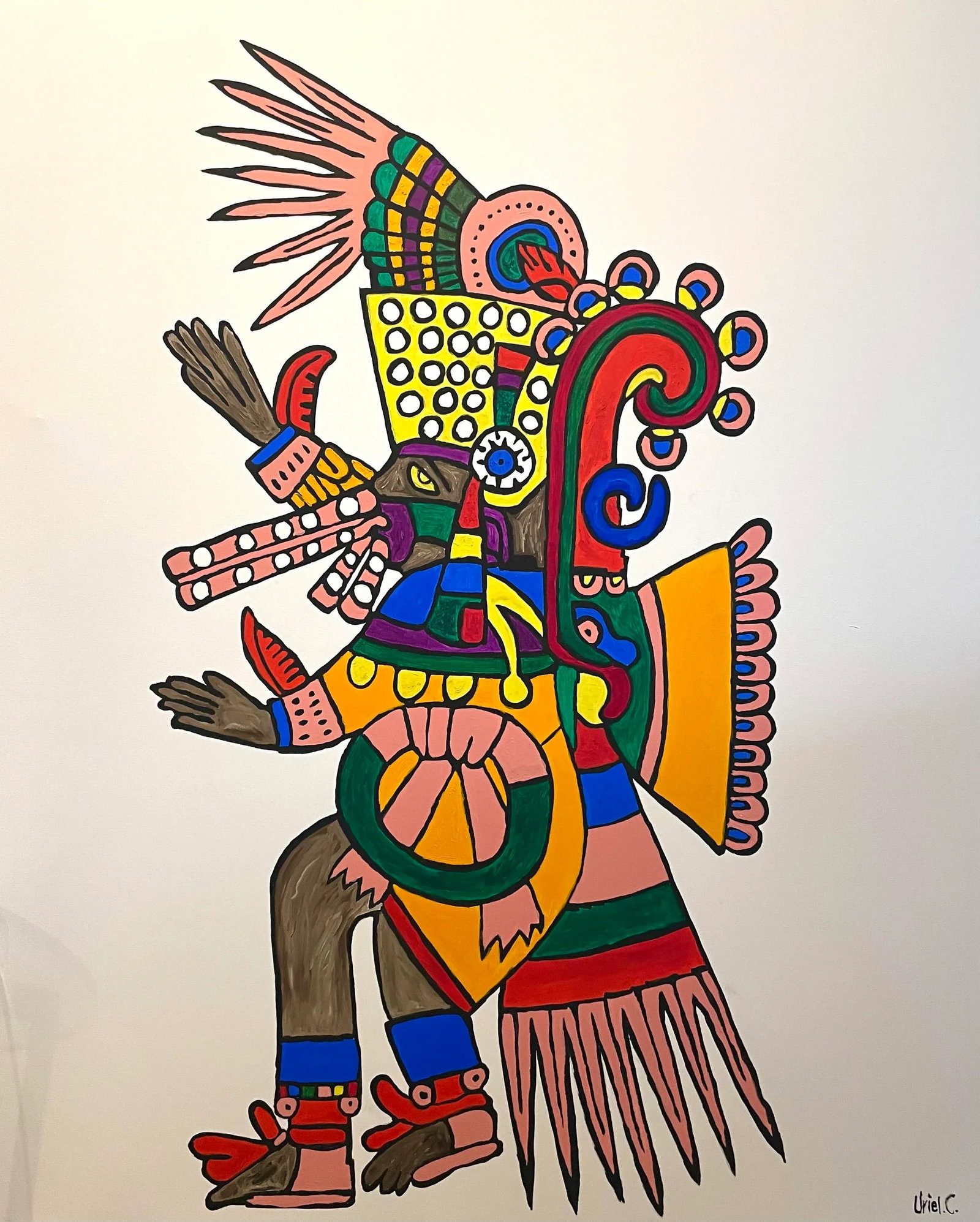 "Quetzalcoatl #2" Contemporary Mexican Figurative Oil Painting - 2