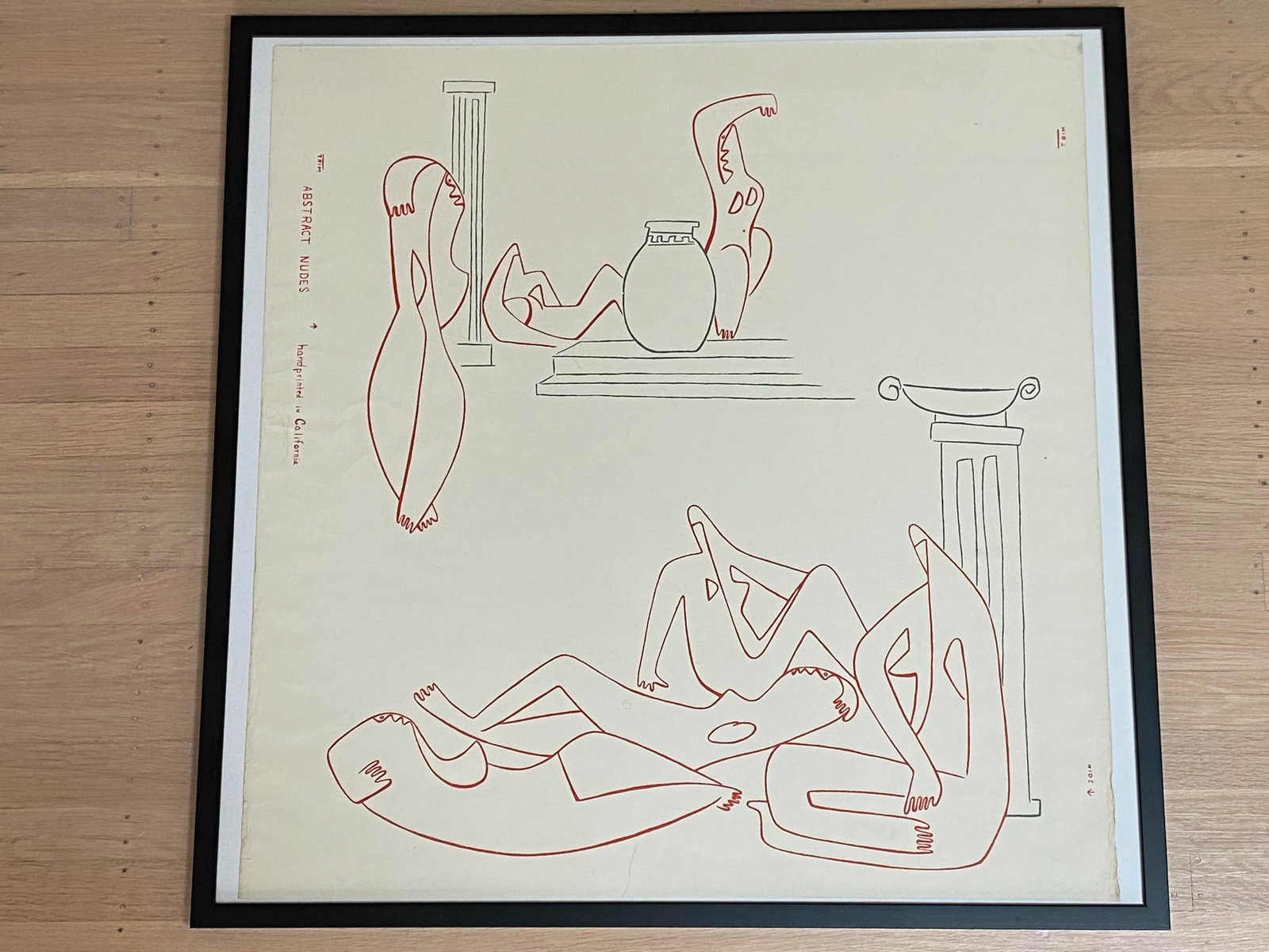 1950s Modernist Abstract Figurative Print, Framed - 3
