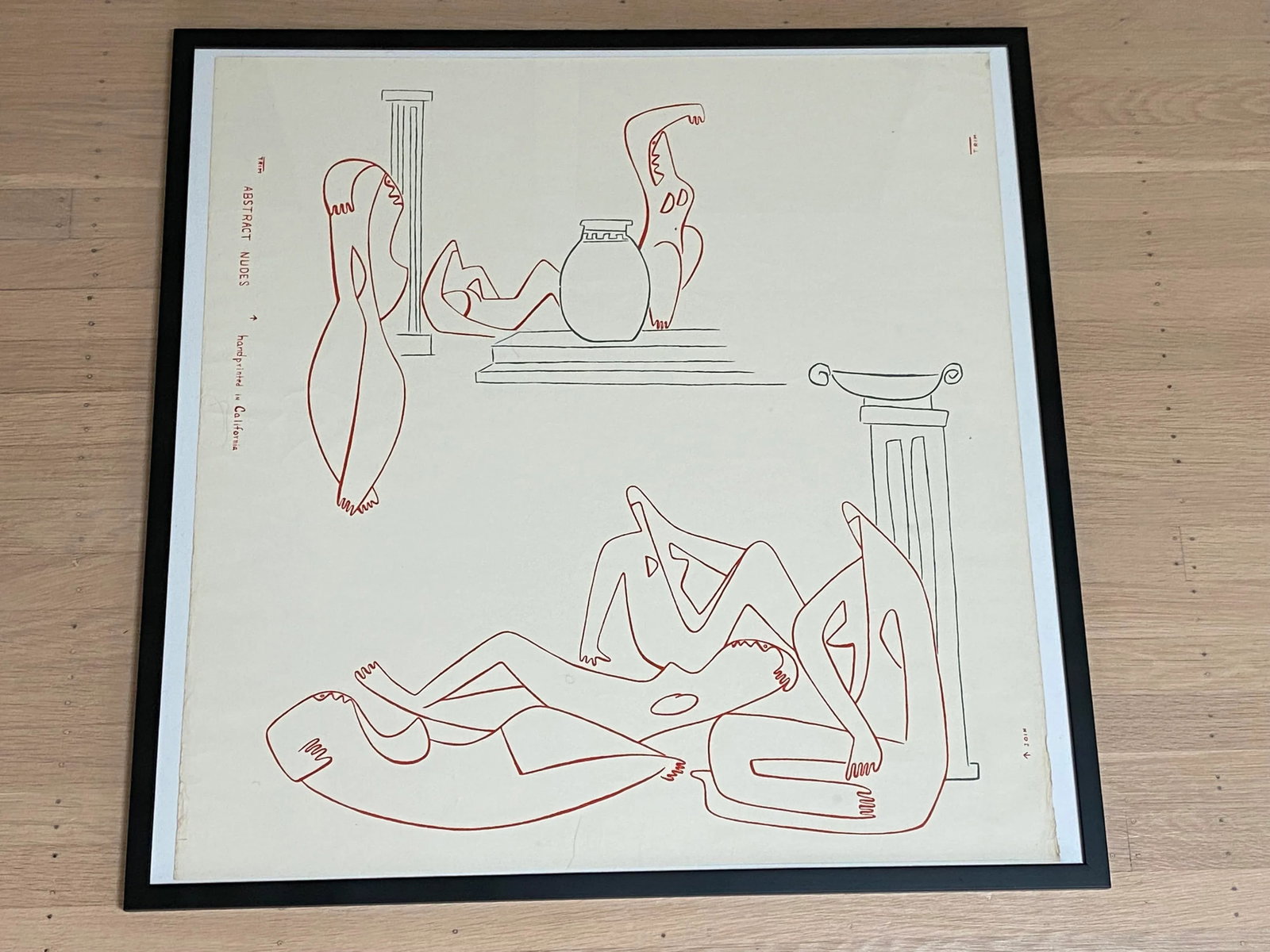 1950s Modernist Abstract Figurative Print, Framed - 5
